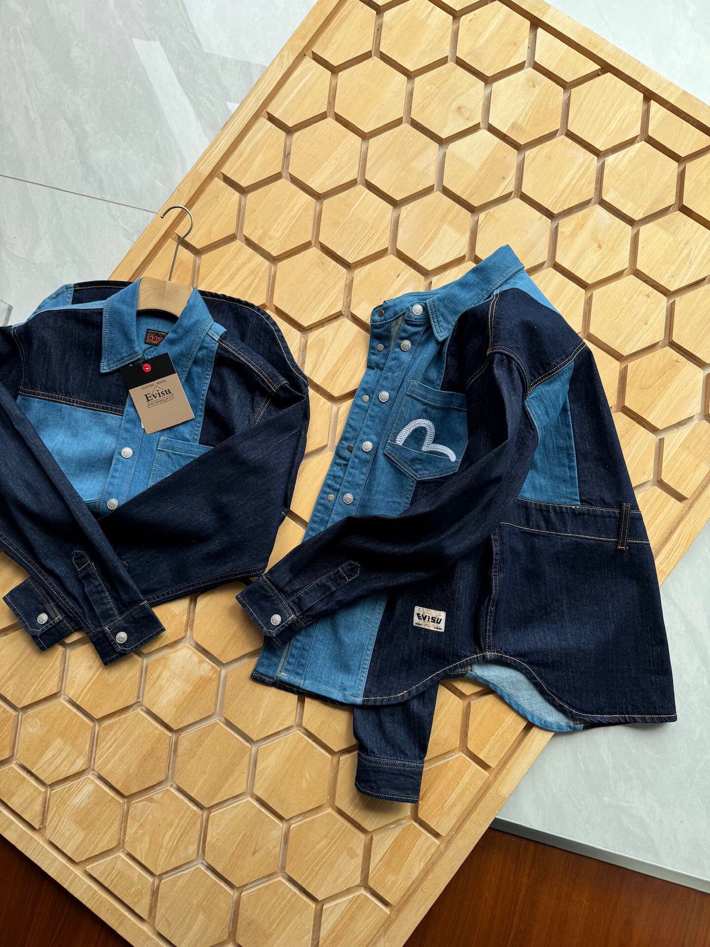 預訂 EVI SU 福神拼接刺繡牛仔襯衫 #91789