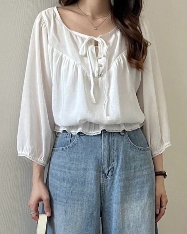 溫柔垂感七分袖blouse