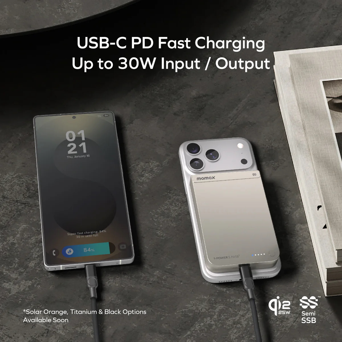 Momax 1-Power S.Pass² 10000mAh 半固態磁吸流動電源 (CCC 認證)