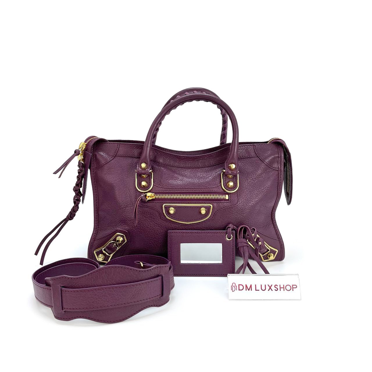 Balenciaga Purple Small Chèvre Classic City Bag GHW