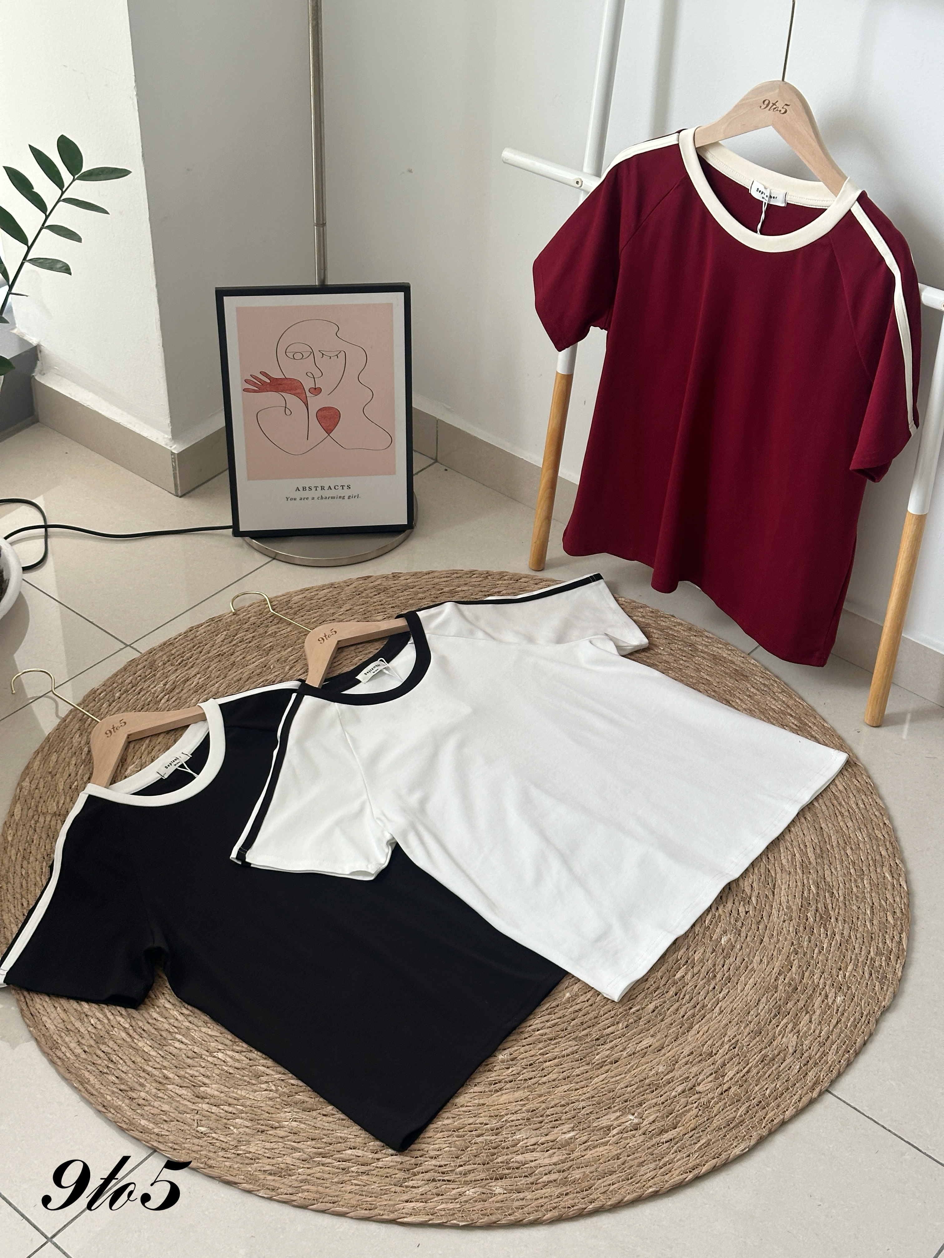 T4213 Contrast Oversized Tee - 3 Colors 