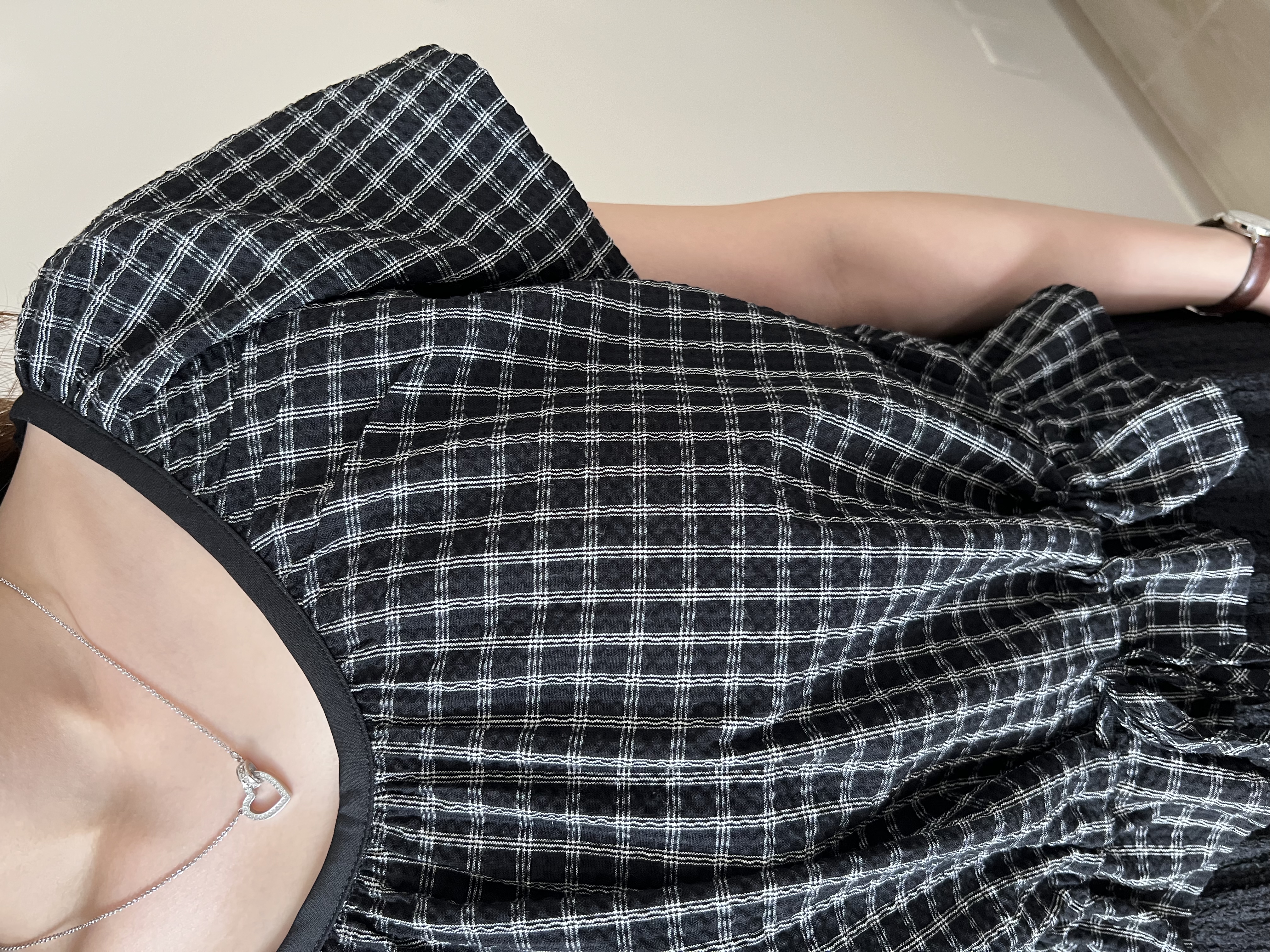 推薦 免熨寬鬆格紋blouse 