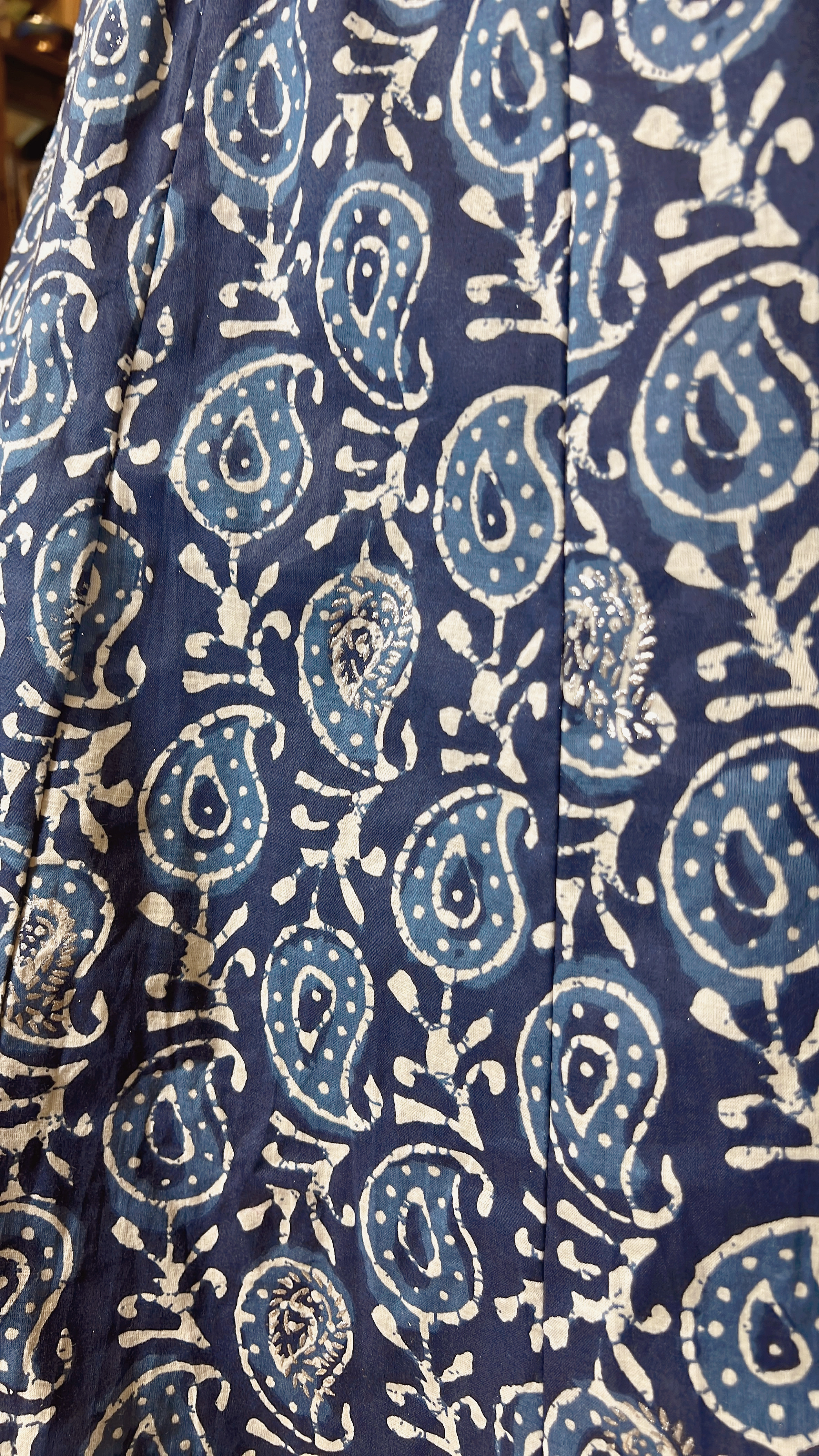 Blue X White Block Print 2- Layered OP49" #1074