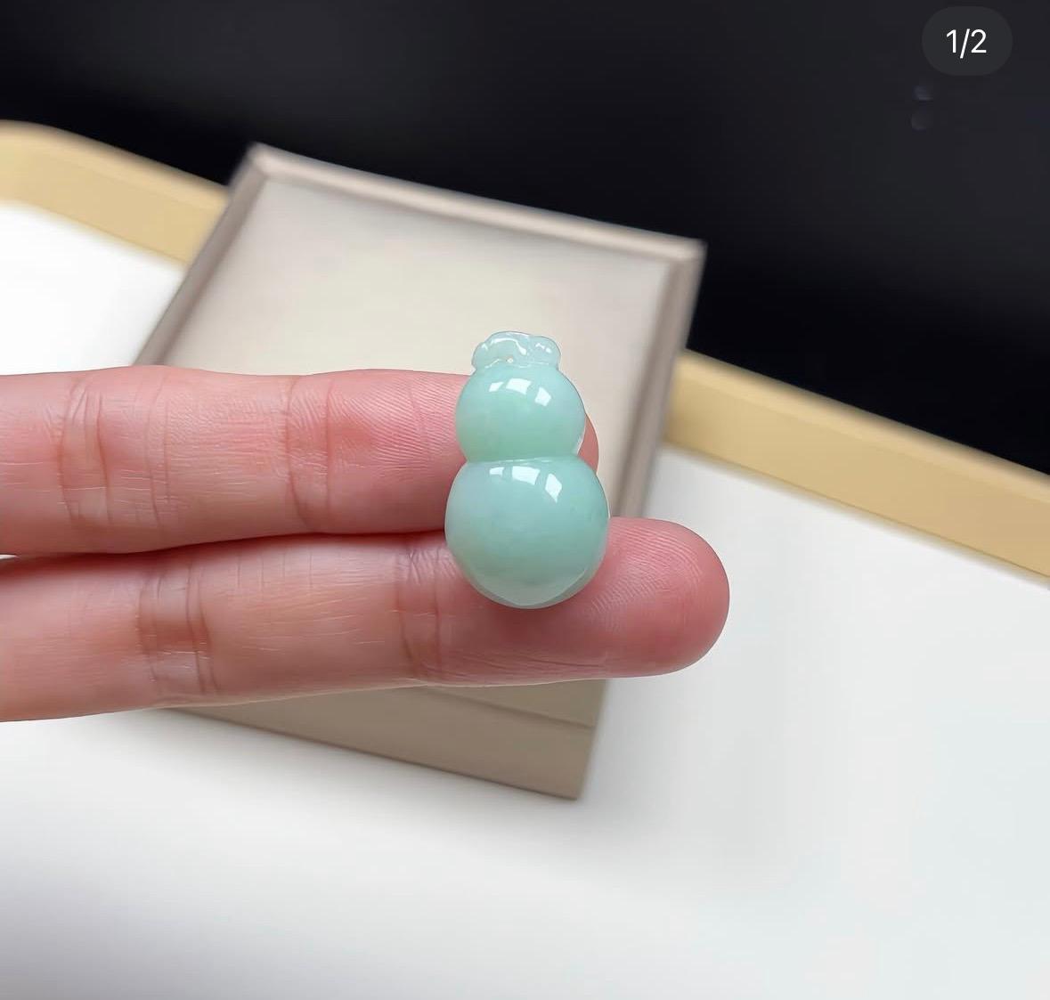 滿綠翡翠立體葫蘆