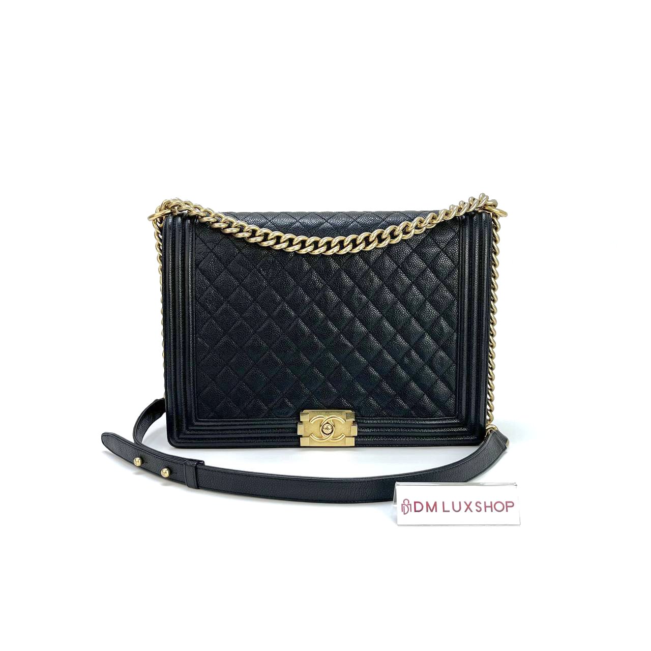 Chanel Black Caviar Large Boy GHW (Serial 23, Y: 2017)