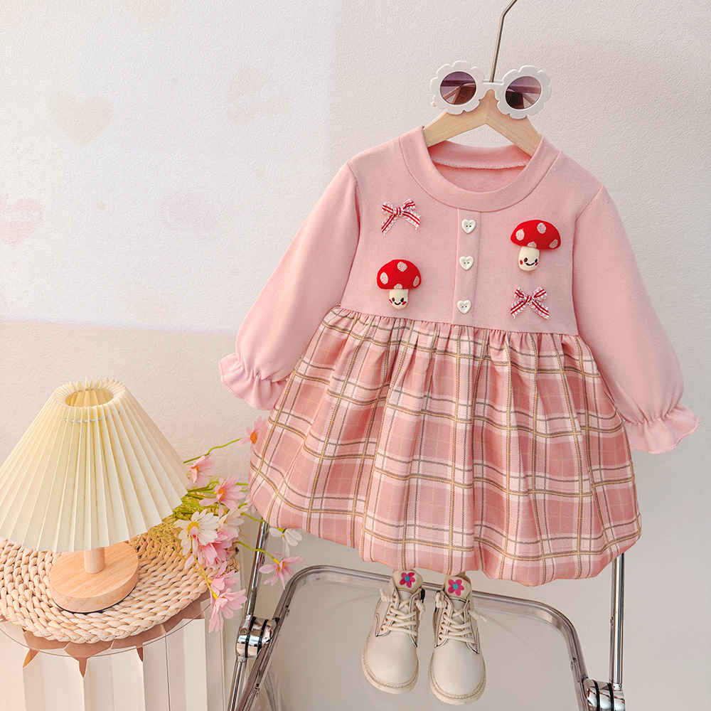 女童洋裝格仔公主裙