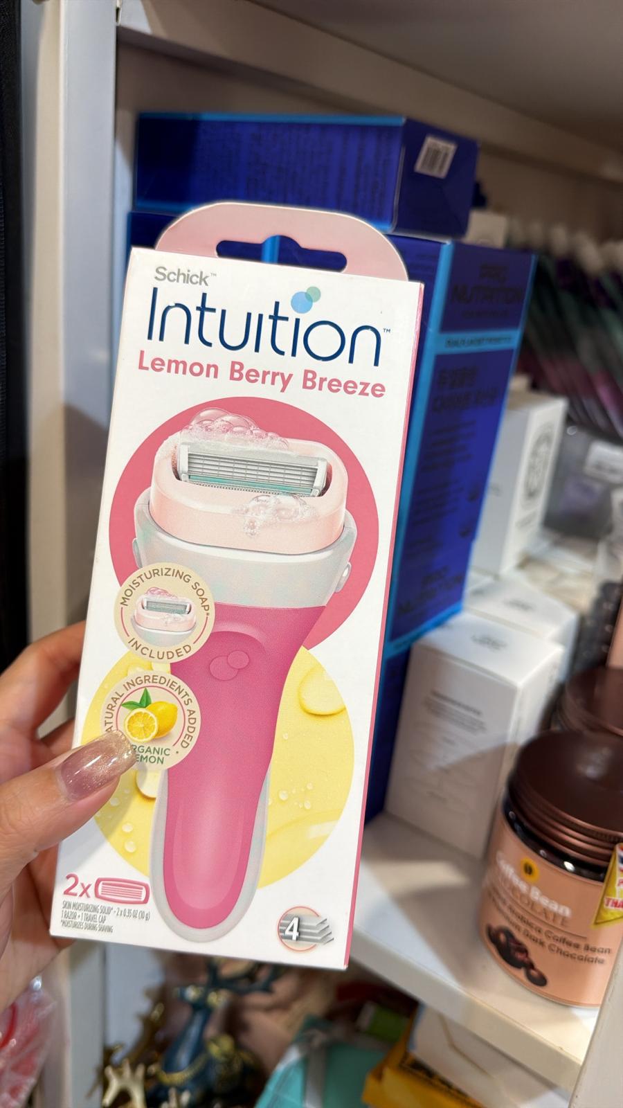Schick感肌腋下私密脫毛刀鋒粉紅色: 檸檬溫和保濕(1刀架+2刀頭)