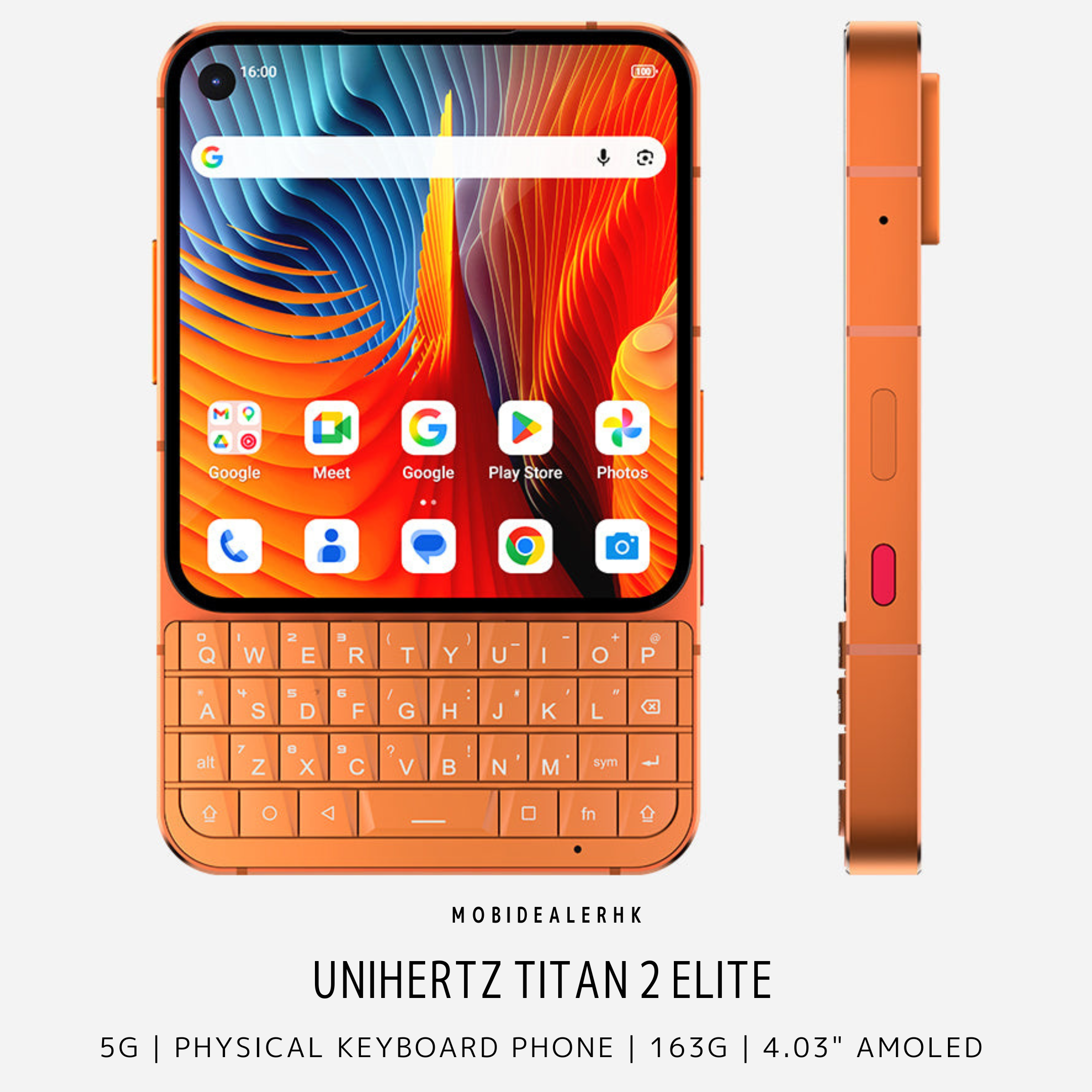 Unihertz Titan 2 Elite | 5G | 智能手機 | 鍵盤手機 | 4.03 吋 120Hz AMOLED 螢幕 | 天璣 7400 | 雙 5000 萬像素鏡頭