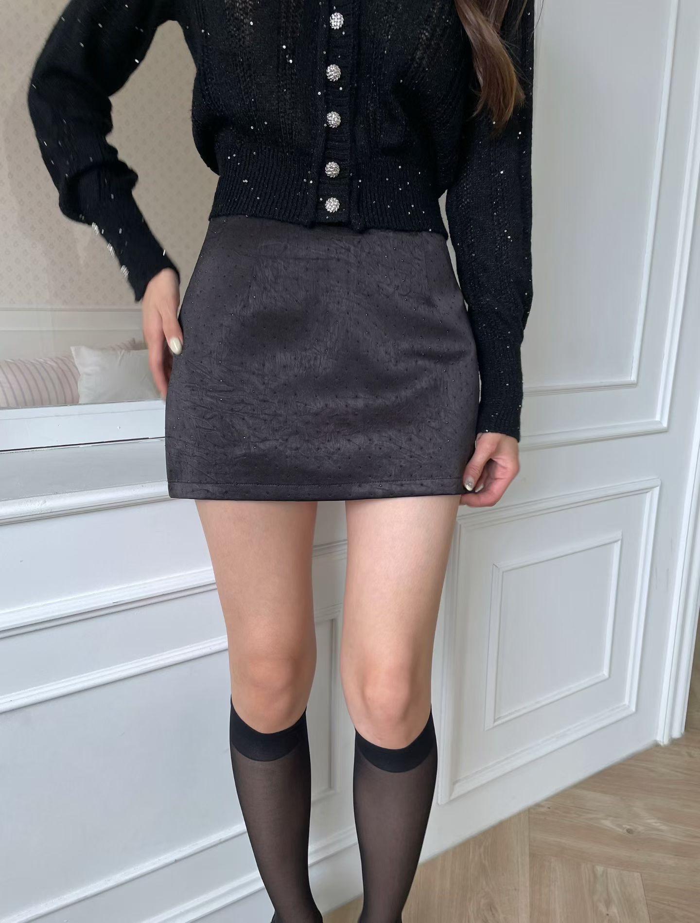 French Chic Embellished Skirt