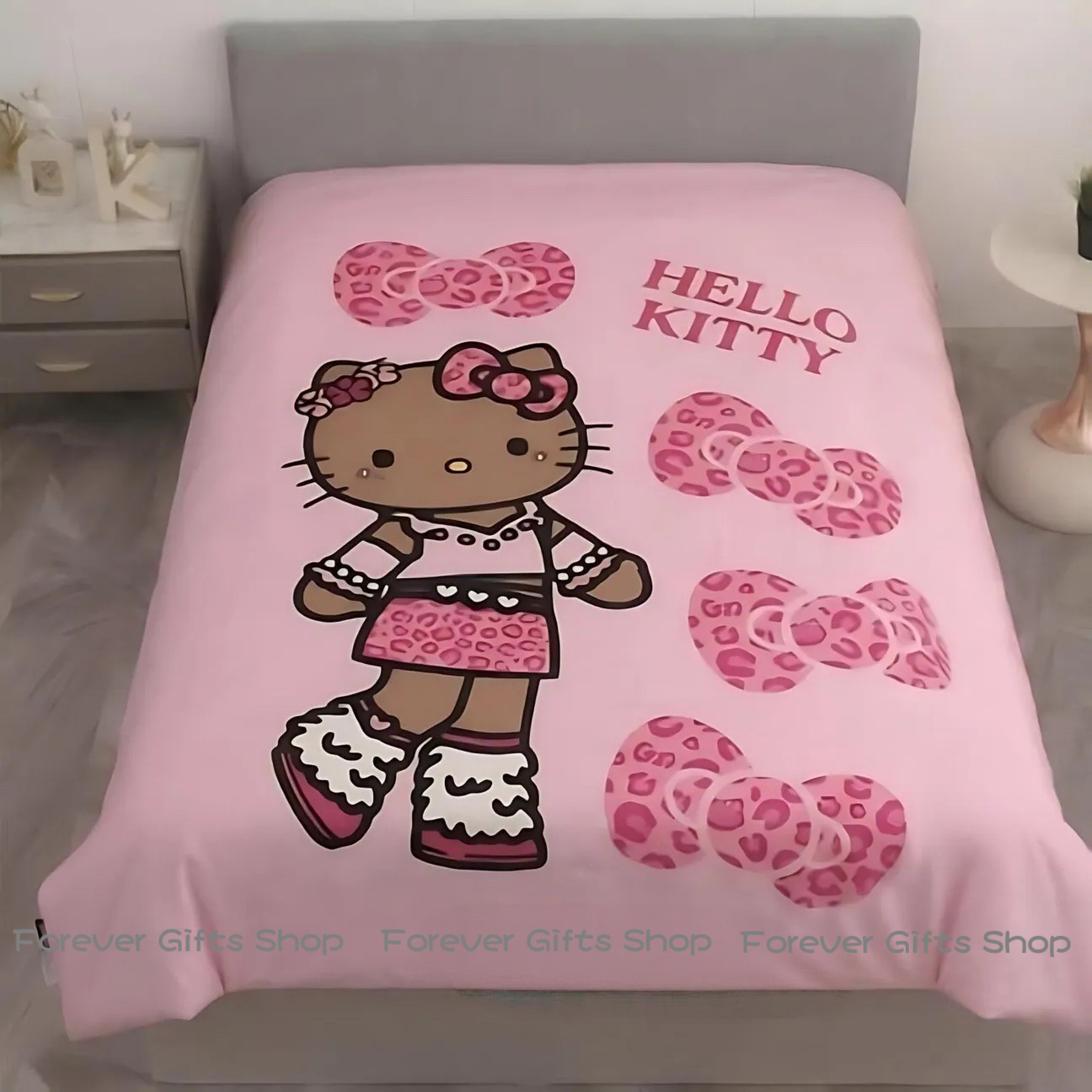 （約6月尾到貨）🇹🇼台灣超商限定 限量長腿Kitty 雙人床上用品糸列💕