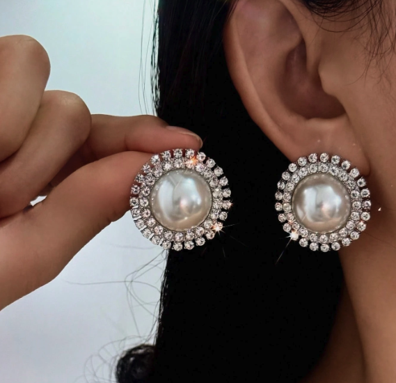 Lustrous Halo Stud Earrings