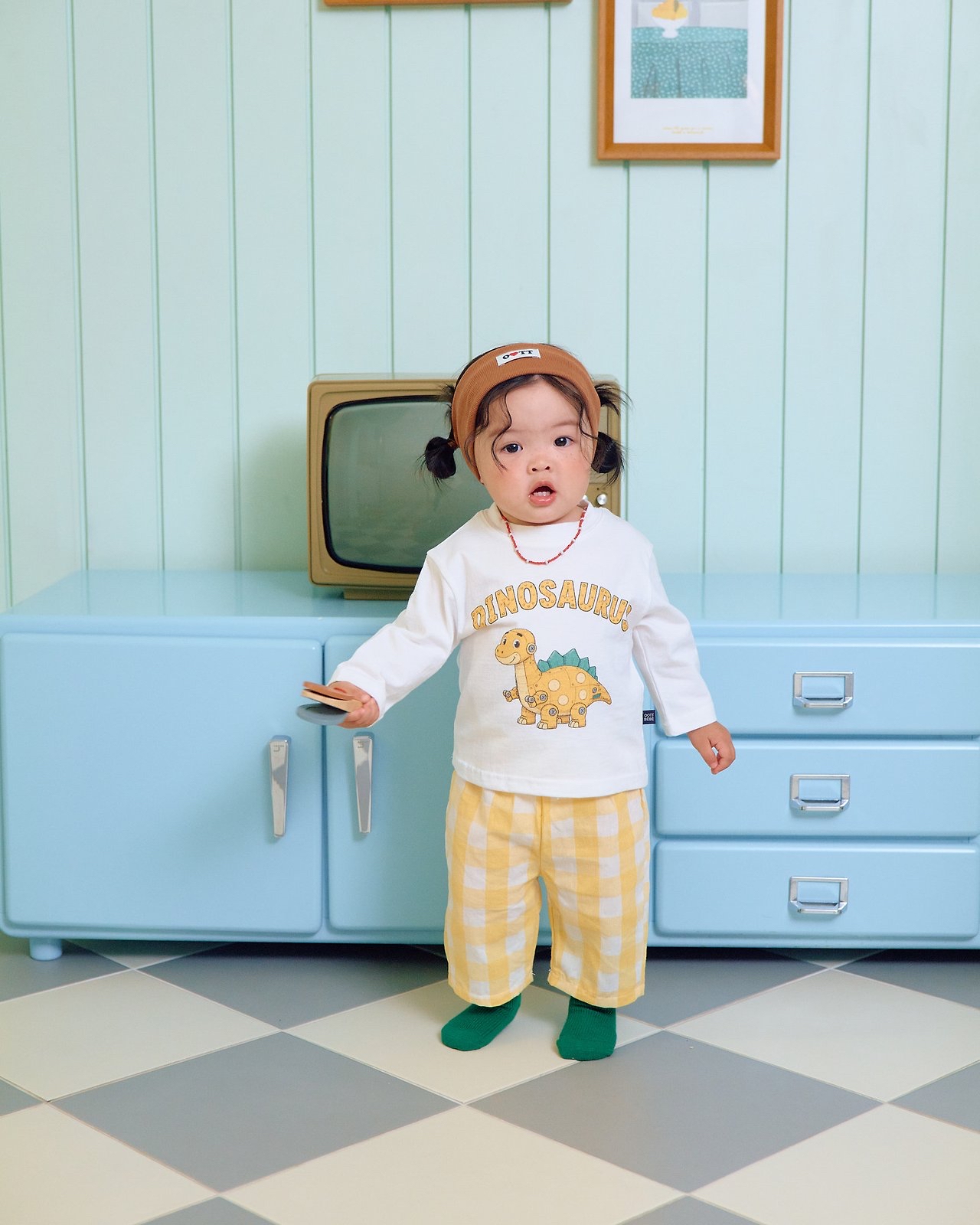 OOTT | Robot dinosaur top and bottom clothes set 
