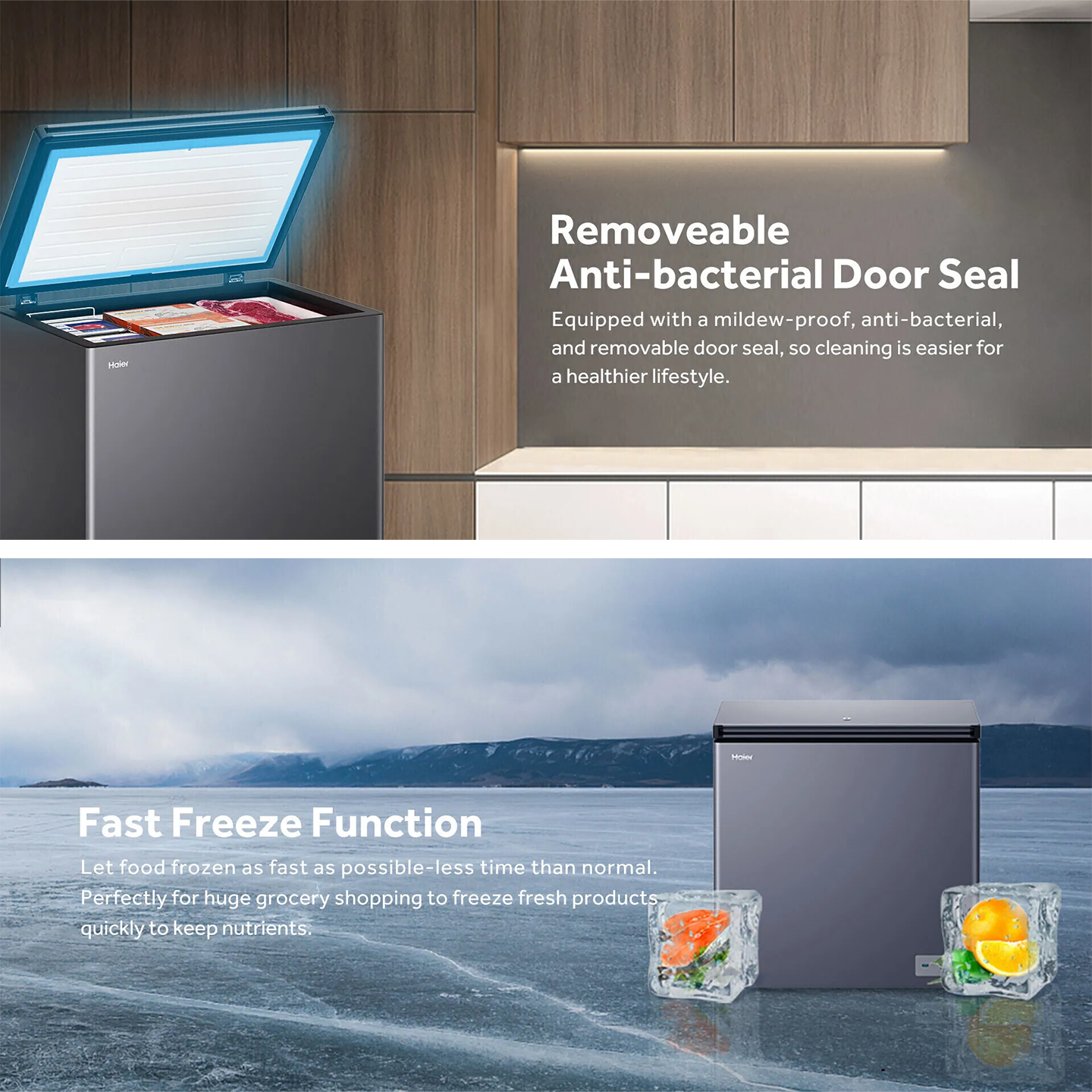 Haier 247L Chest Freezer Stainless Steel (HCF-247MSS)