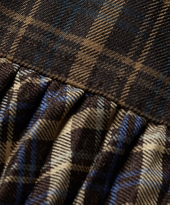 雙格紋交織百褶連身裙 - 2026 流行穿搭  女士連身裙 春秋冬時尚穿搭 成人休閒 日常穿搭 易於配搭 日本直送   #JP-I-260001