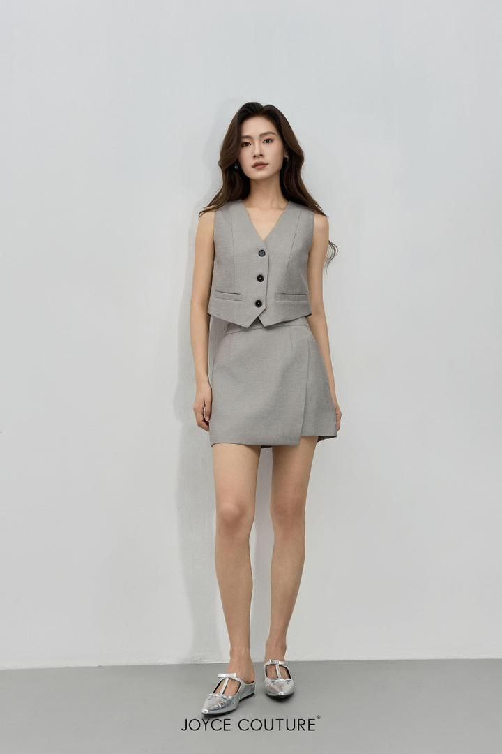 不对称拼接迷你裙 S0151