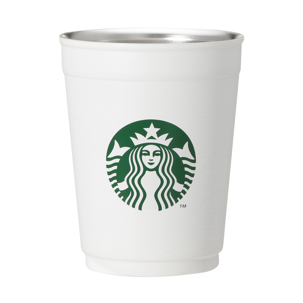 《日本🇯🇵 STARBUCKS》  2WAY 霧面白不鏽鋼杯 / 杯套 355ml