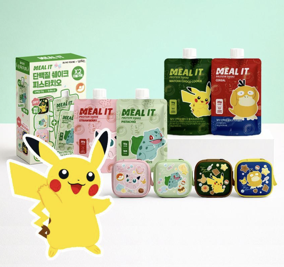韓國人氣代餐 MEAL IT × Pokemon 開心果蛋白質奶昔 + 送耳機收納盒  | Protein Shake 40g