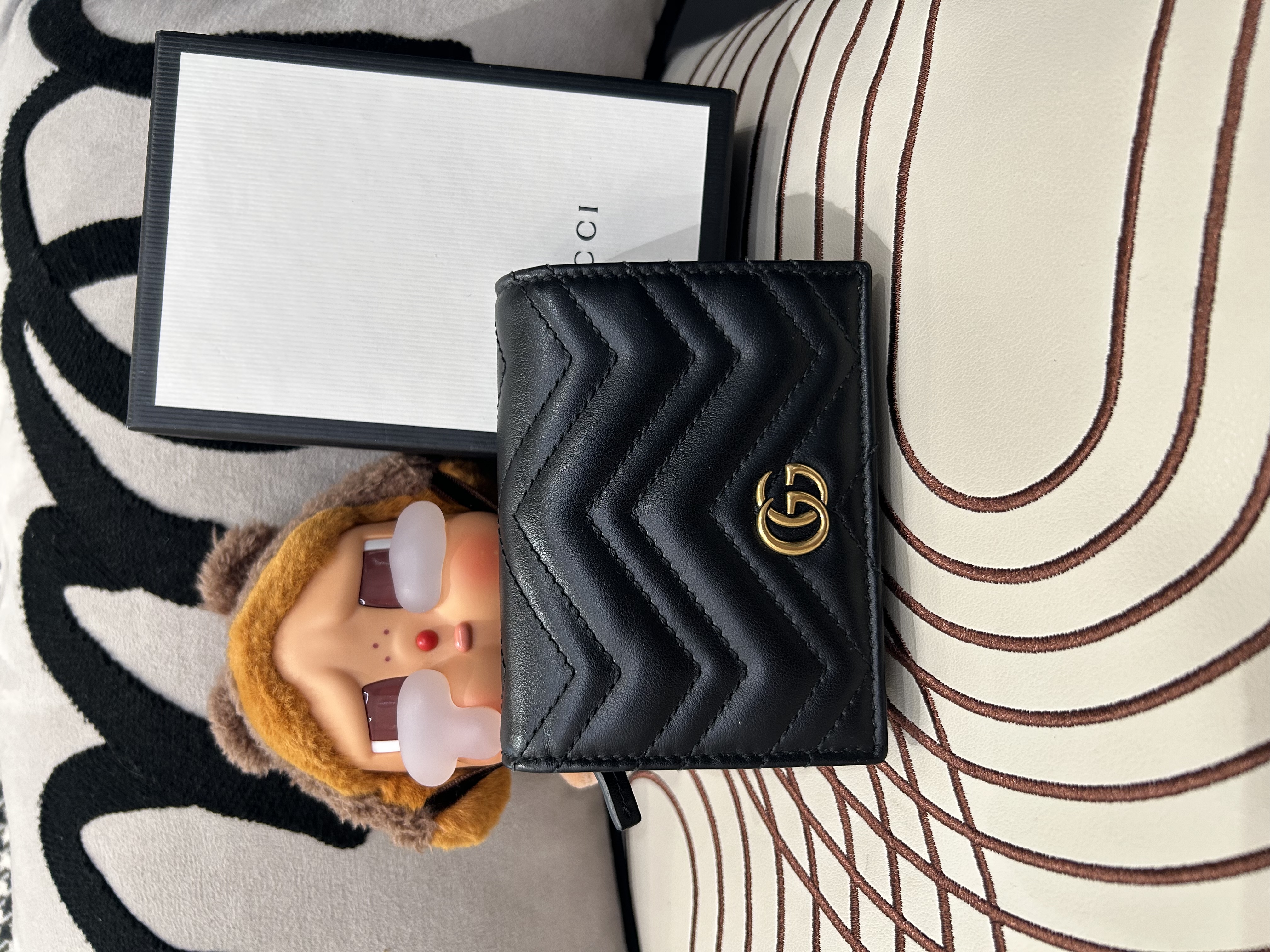 Gucci gg marmont wallet 黑色牛皮金扣 100%Authentic ,99%new✅box