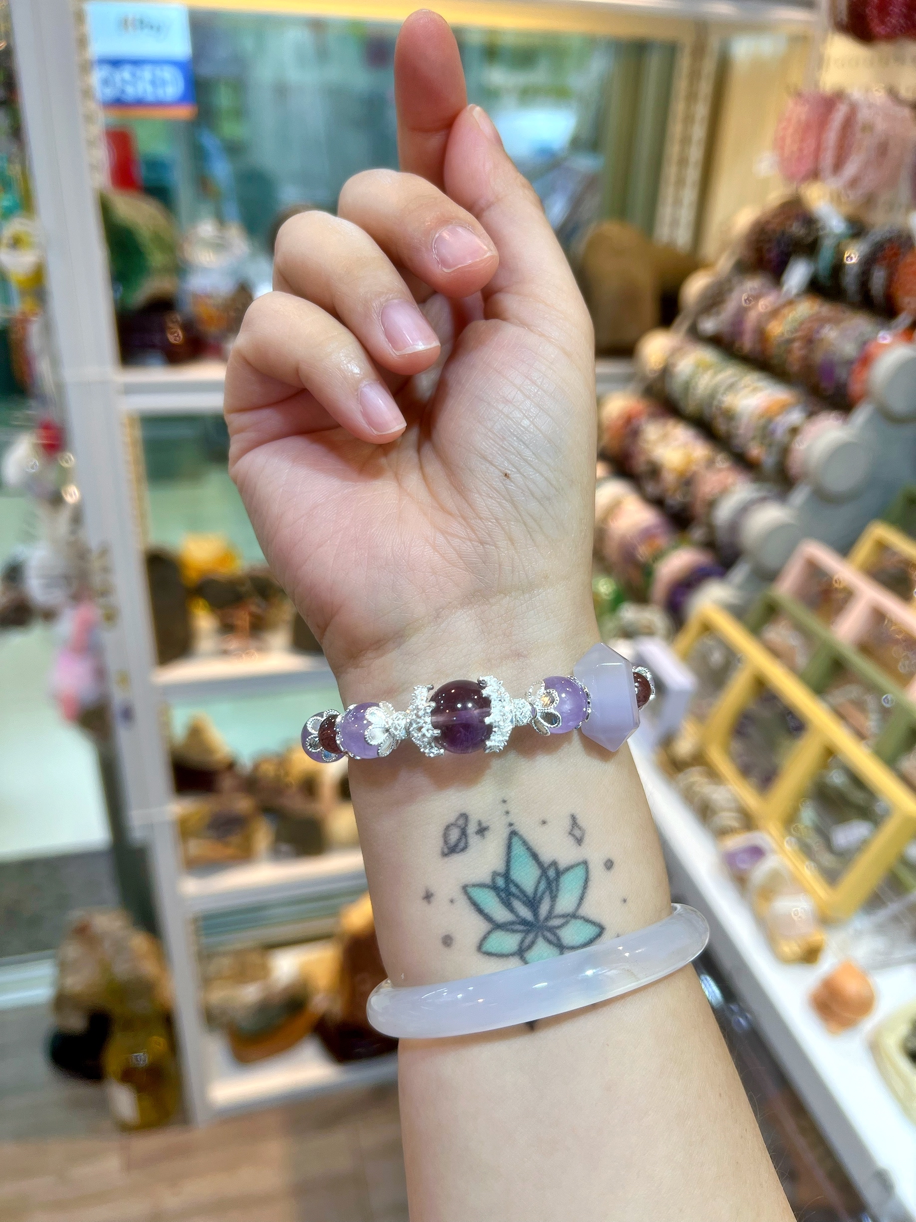 紫水晶+血紅草莓晶