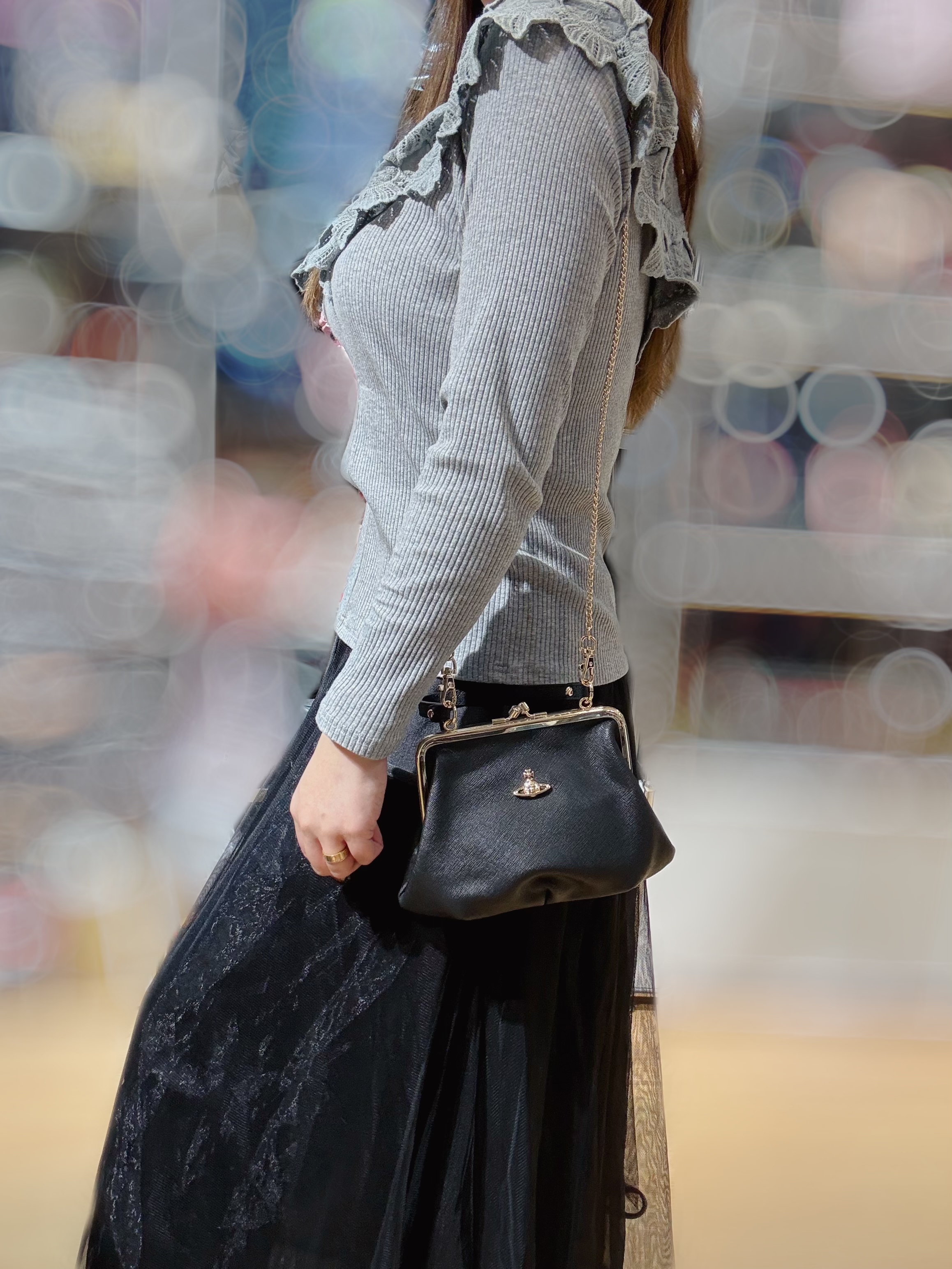 Vivienne Westwood kiss lock bag sf/blk/g