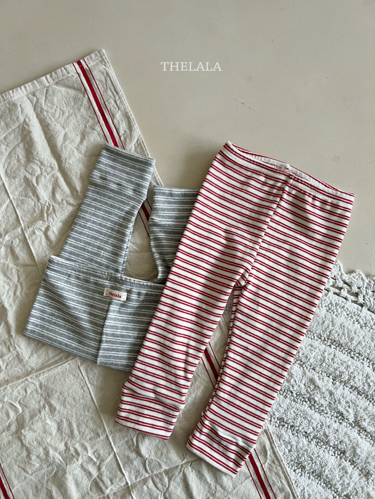 🌸預訂 韓國直送🌸🇰🇷THELALA兩色標籤條紋打底褲