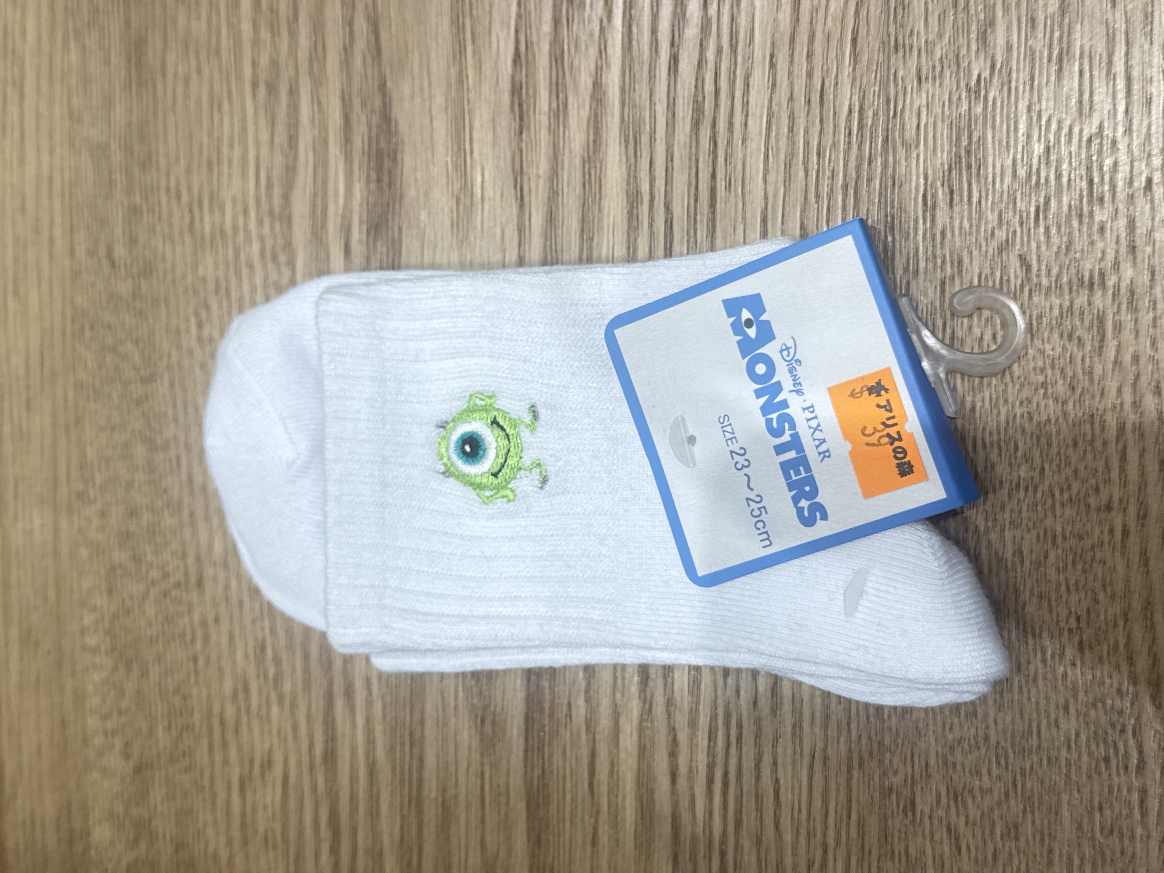 Disney系列刺繡襪-大眼仔（白）