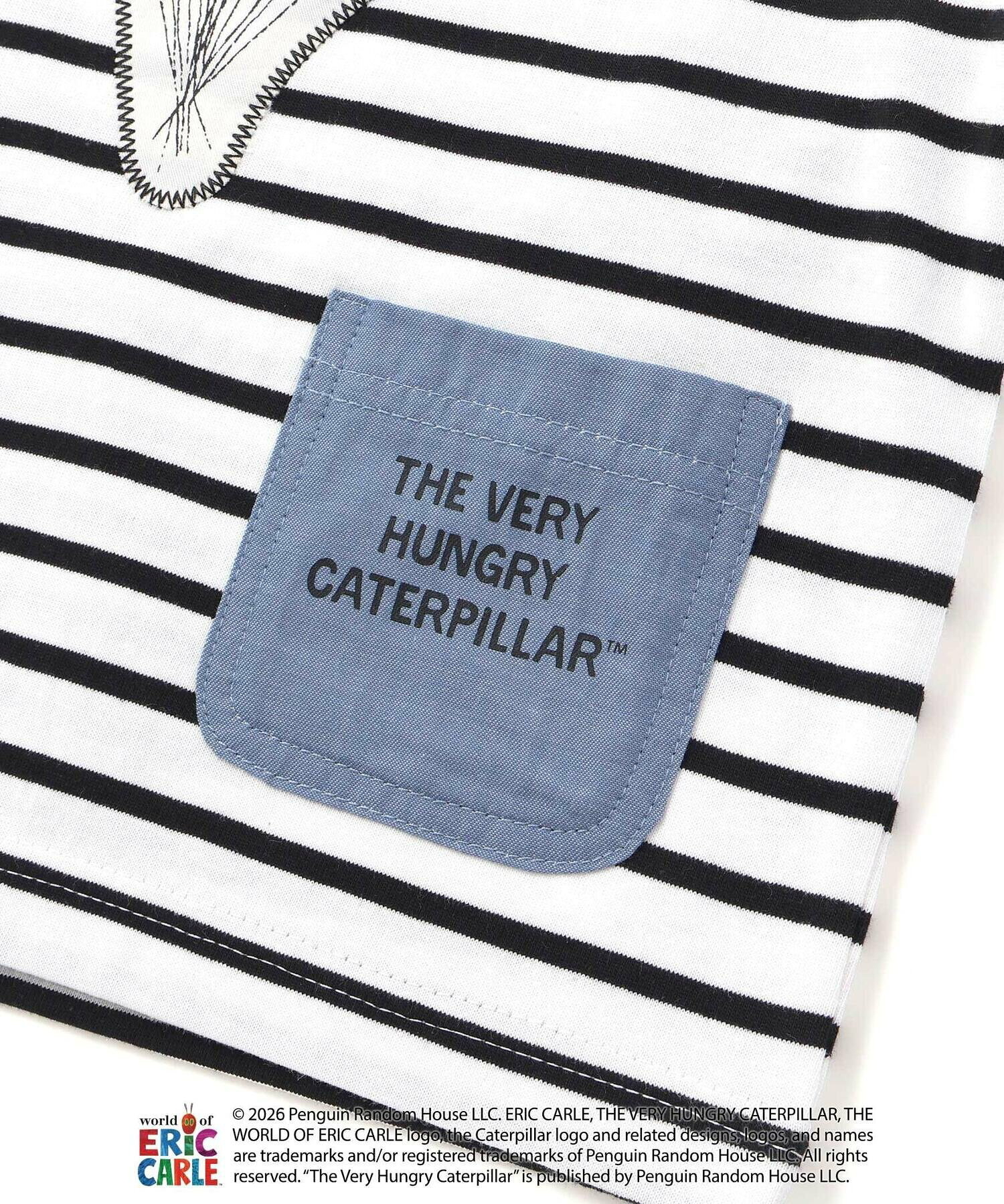 🇯🇵預訂 日本直送🇯🇵Slap Slip x 好餓的毛毛蟲系列貼花條紋短袖T恤