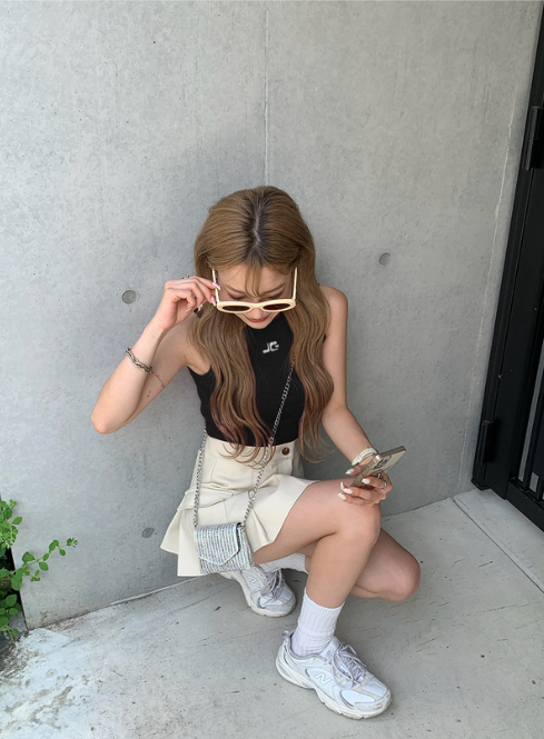 針織文字背心 [k9357e]