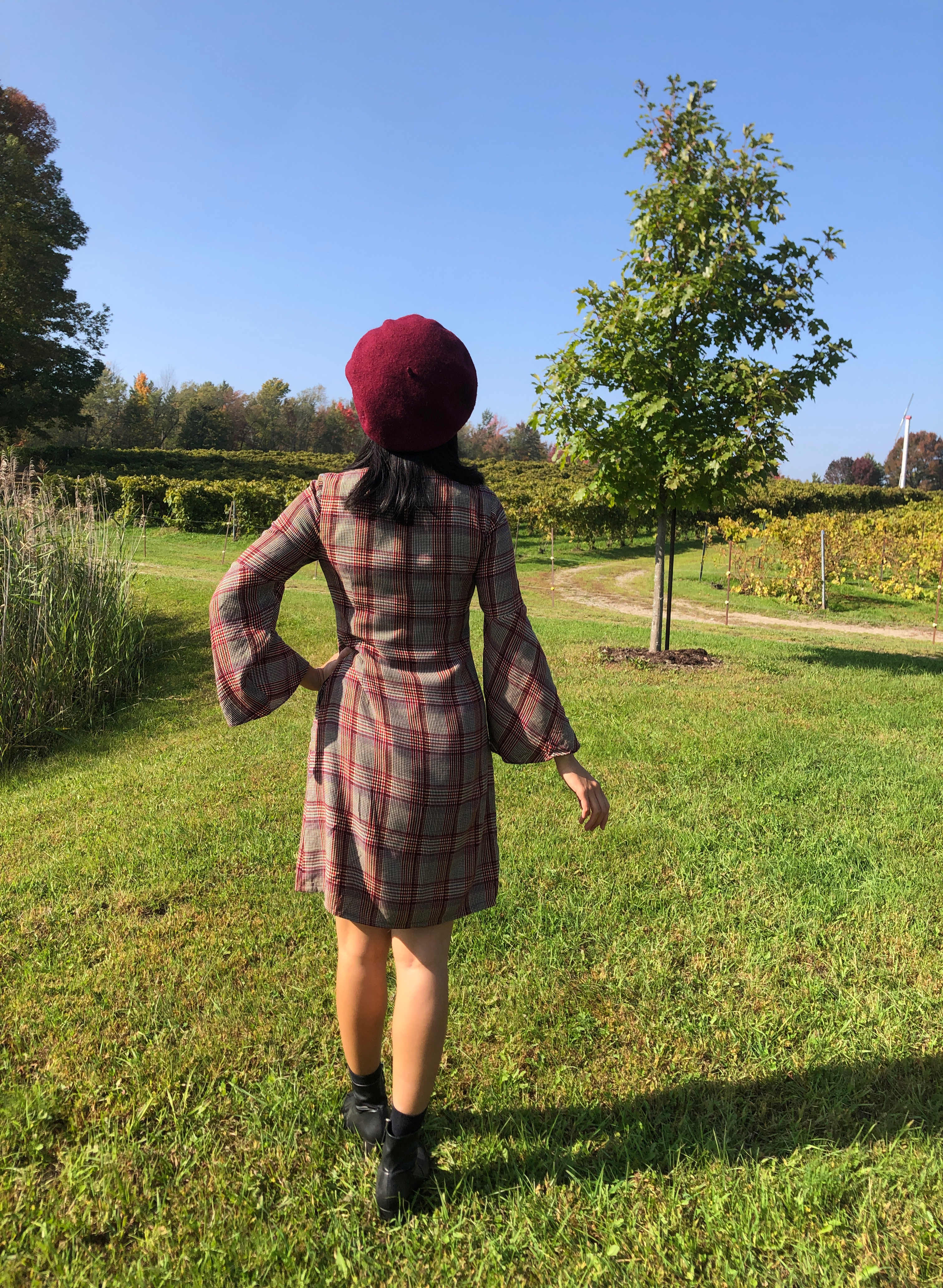 (Ready-Made) 1970s-Inspired Bell sleeve Poppy Country Dress(FM195)