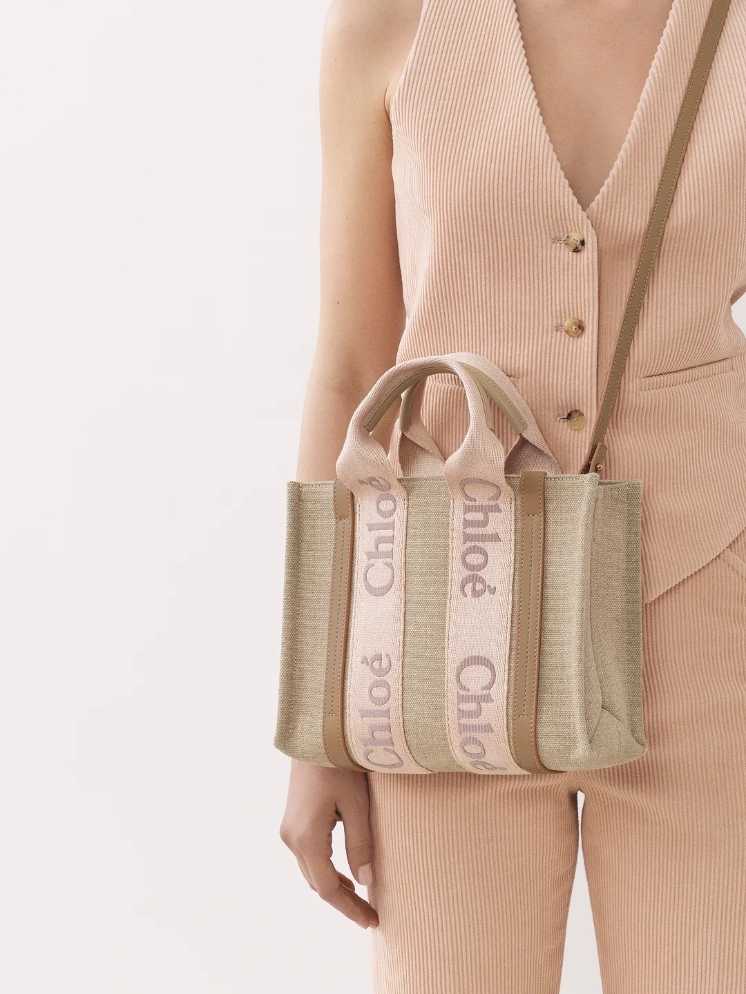 Chloe 女士 小號 woody 托特手提包 26.5cm*8cm*20cm