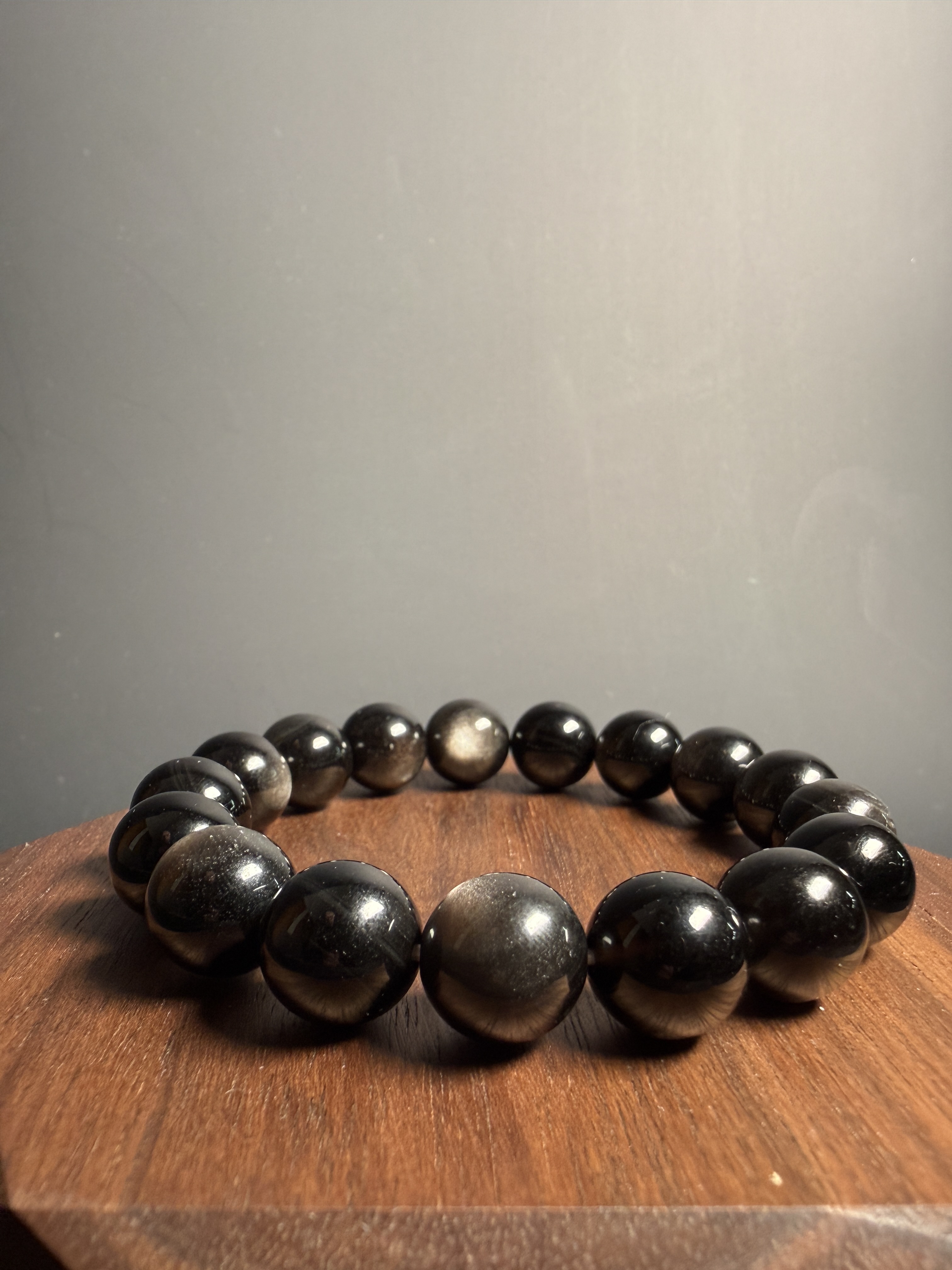 銀曜石手串 (12mm) (option 1)