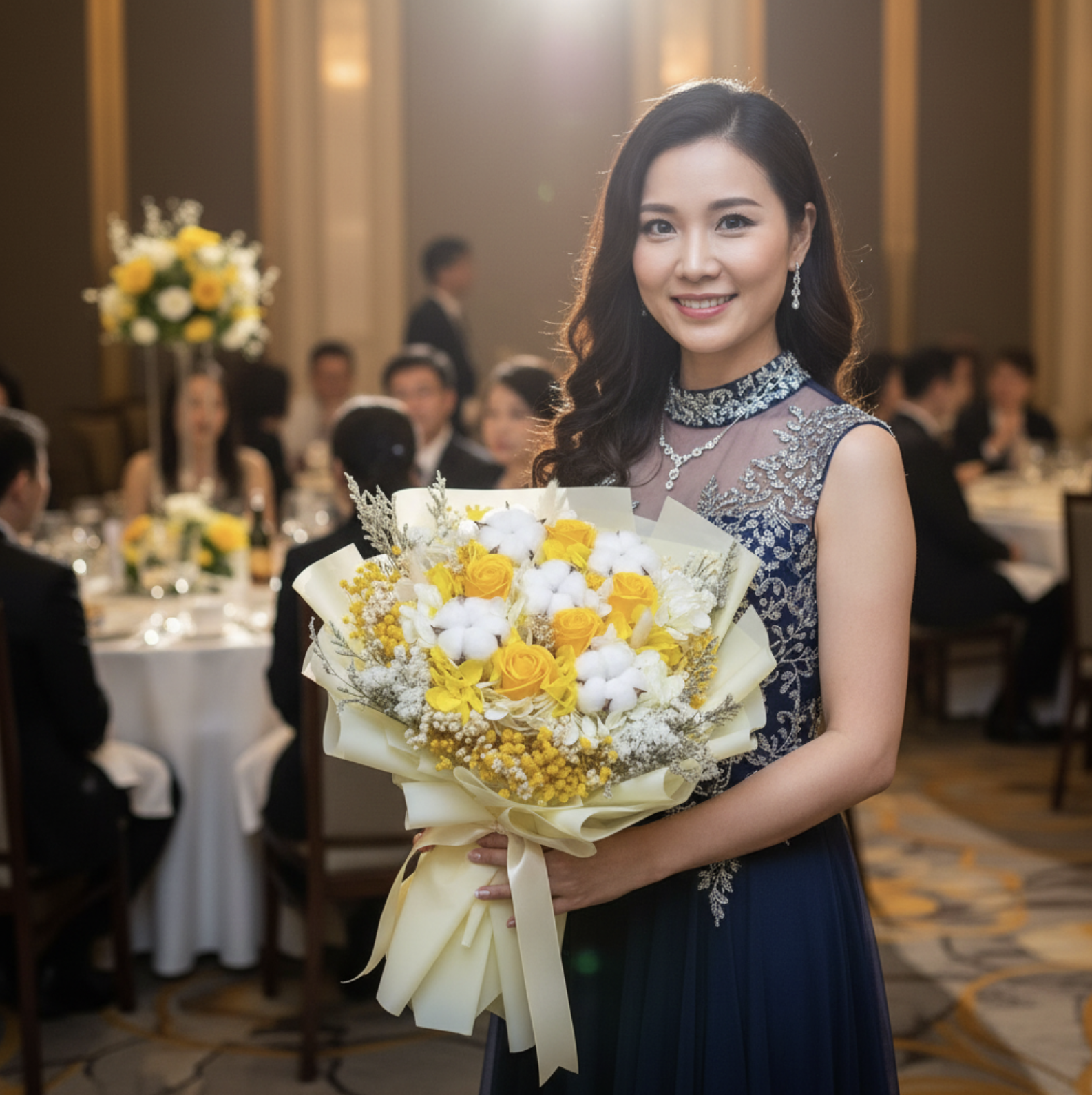 👉🏻乾👈🏻 棉子經典花束丨玫瑰棉花花束丨10 支主花丨黃色花束丨 經典(大花束)丨畢業花束丨榮休花束丨情人節花束丨中學畢業花束丨大學畢業花丨典禮花束丨event花束丨典禮花束