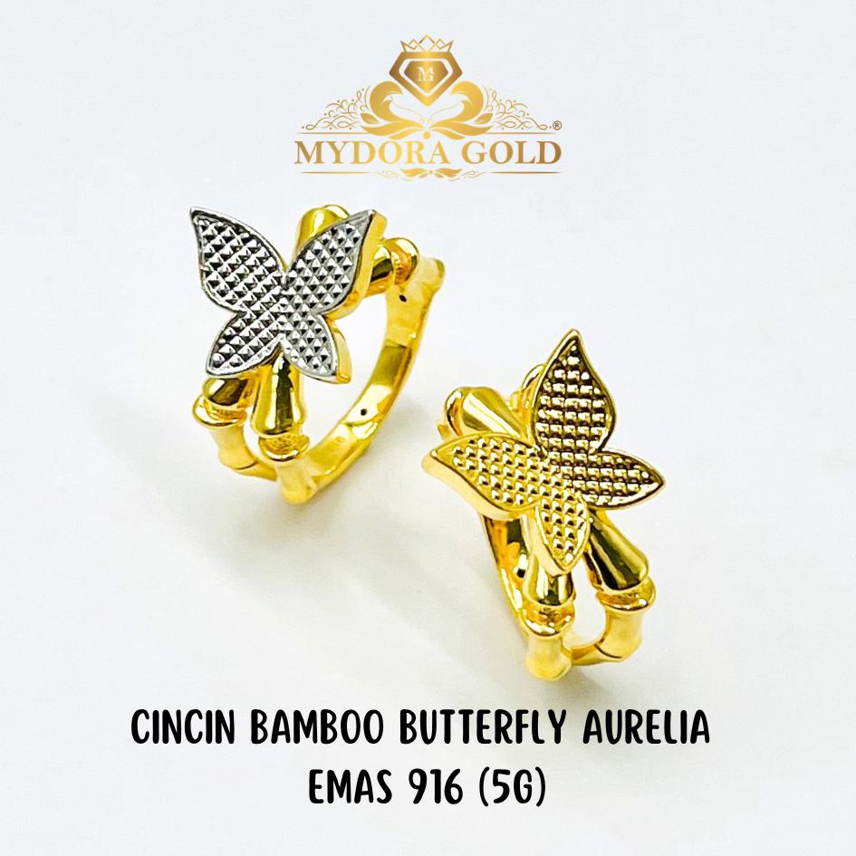 MYDORA Cincin Bamboo Butterfly Aurelia (5G) l EMAS 916/22K