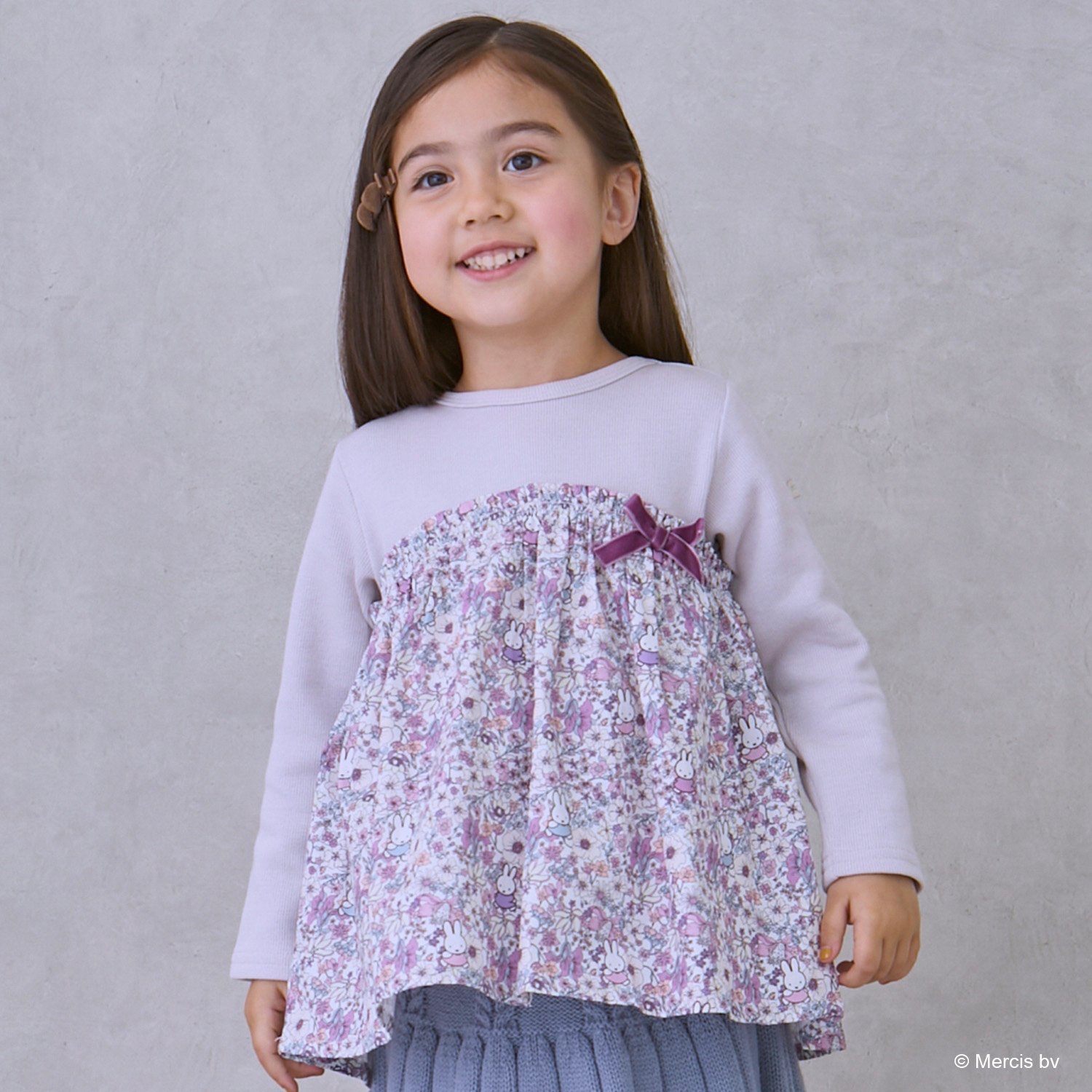 🇯🇵預訂 日本直送🇯🇵Petit Main x Miffy三色人物碎花印花絲帶長袖上衣