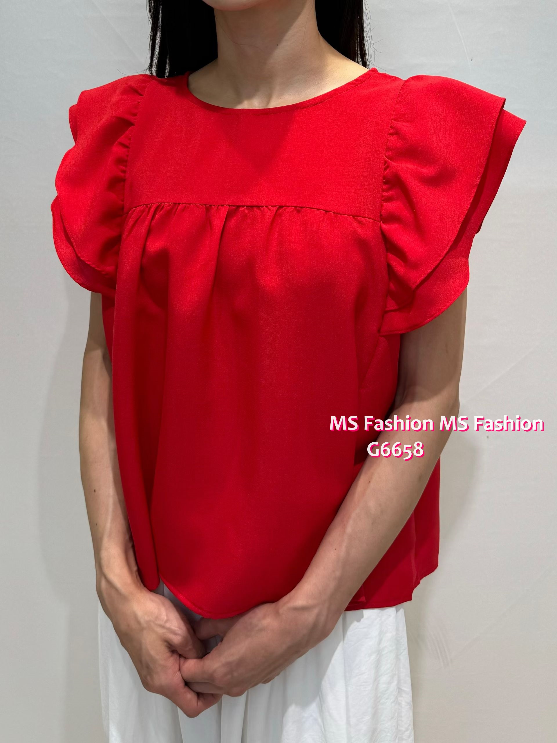 G6658 靚色ruffle top