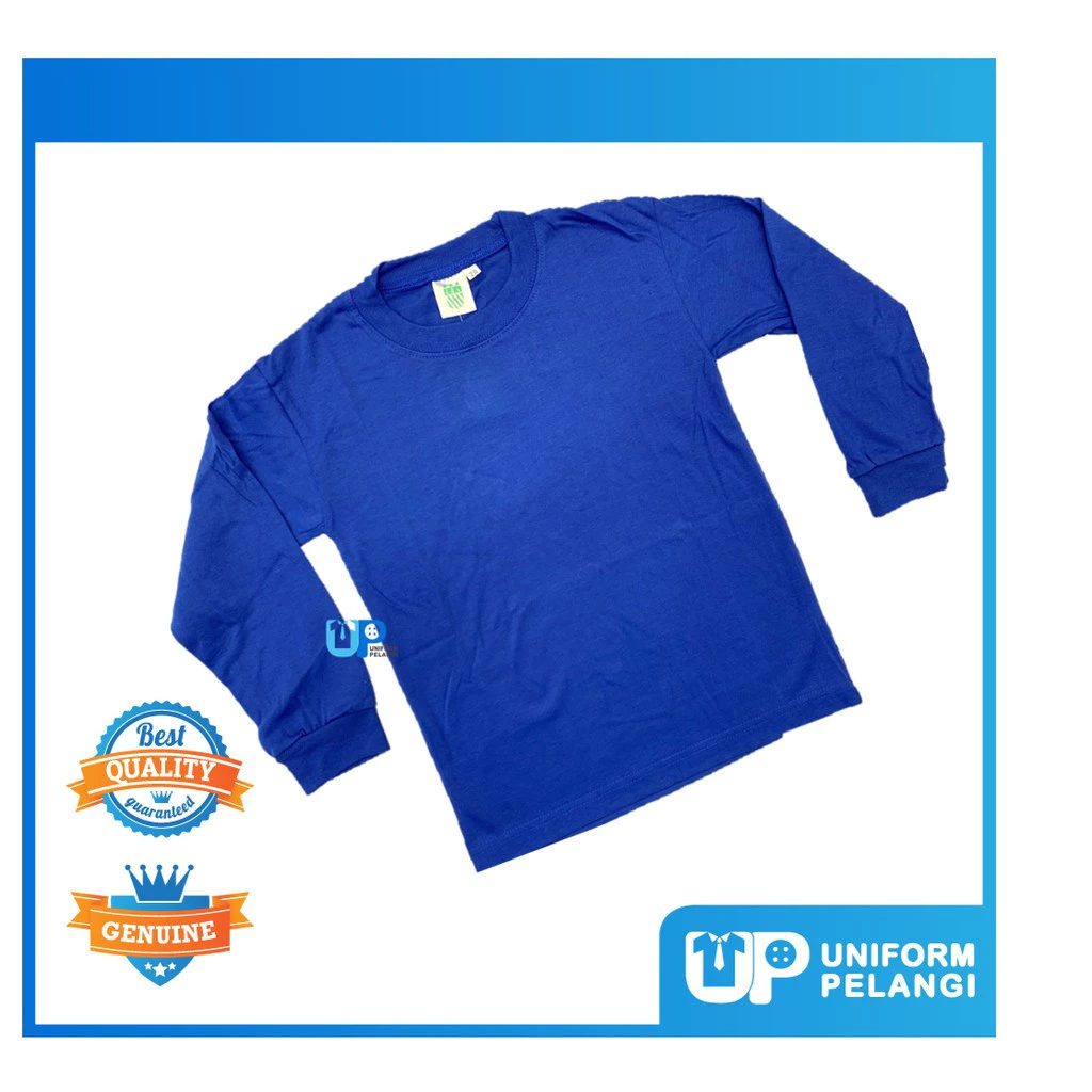 Tshirt Baju Rumah Sukan Lengan Panjang Warna Merah Biru Kuning Hijau Round Neck Sekolah Rendah to Menengah