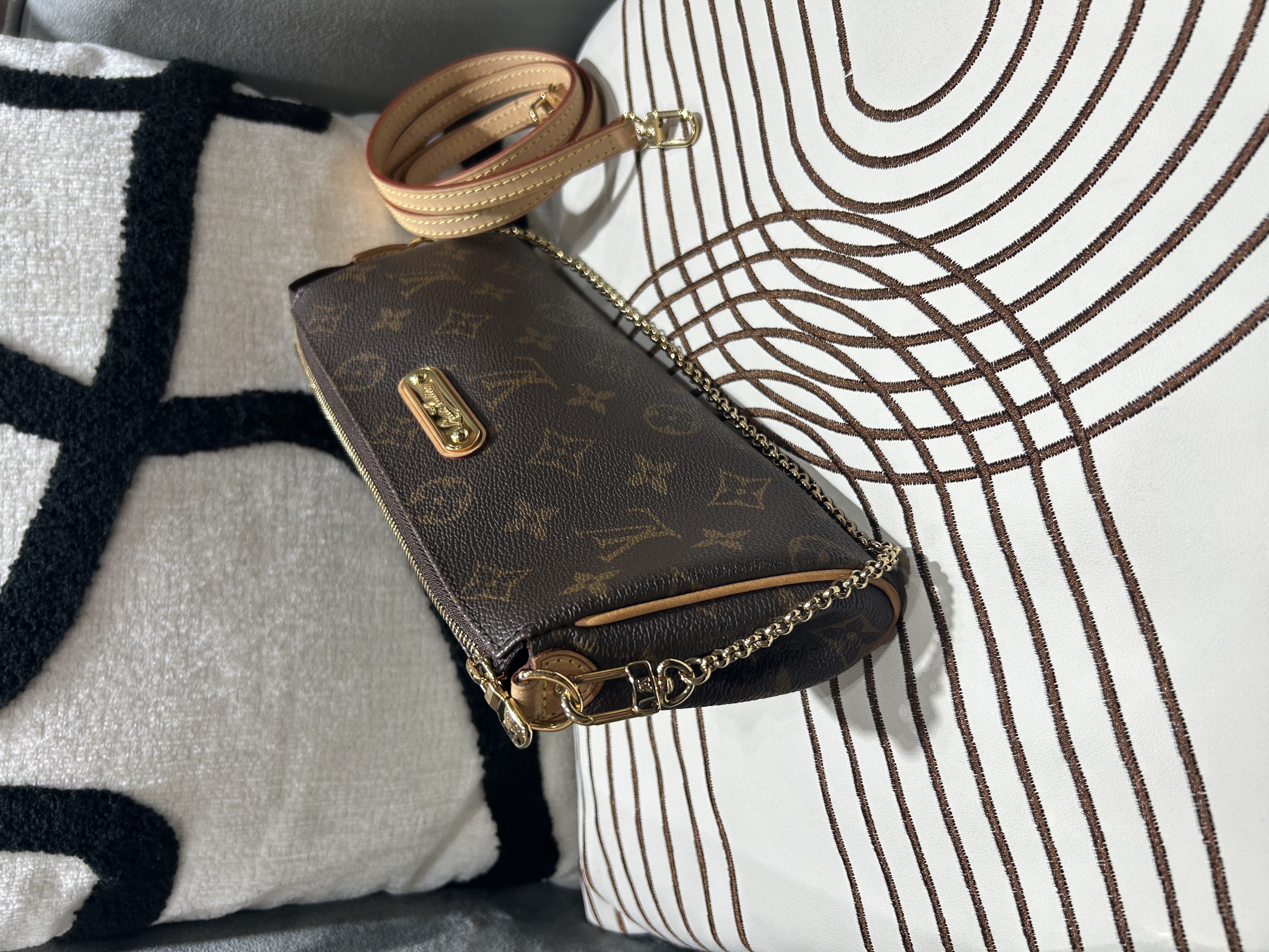 Lv Eva 2 way bag monogram Louis Vuitton M95567 100%Authentic, 98%New ✅Strap ✅Dust bag