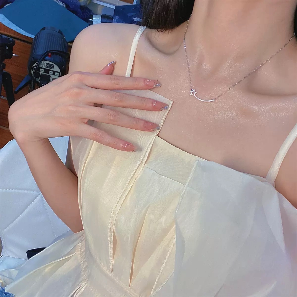 星星微笑锁骨链