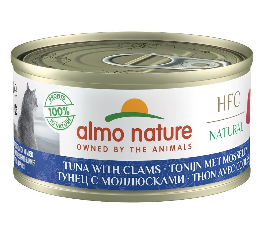 Almo Nature HFC Natural 吞拿魚+蜆肉 貓罐頭 70gx24