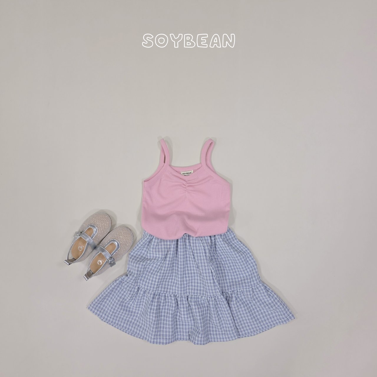 Soybean | Check skirt set(Mint L(100-110)