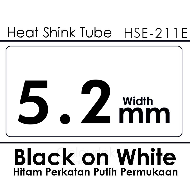 Brother Original Heat Shrink Tube Black on White HSE-211 HSE-231 HSE-221 HSE-241 HSE-251 for Cable Wire Label Tape