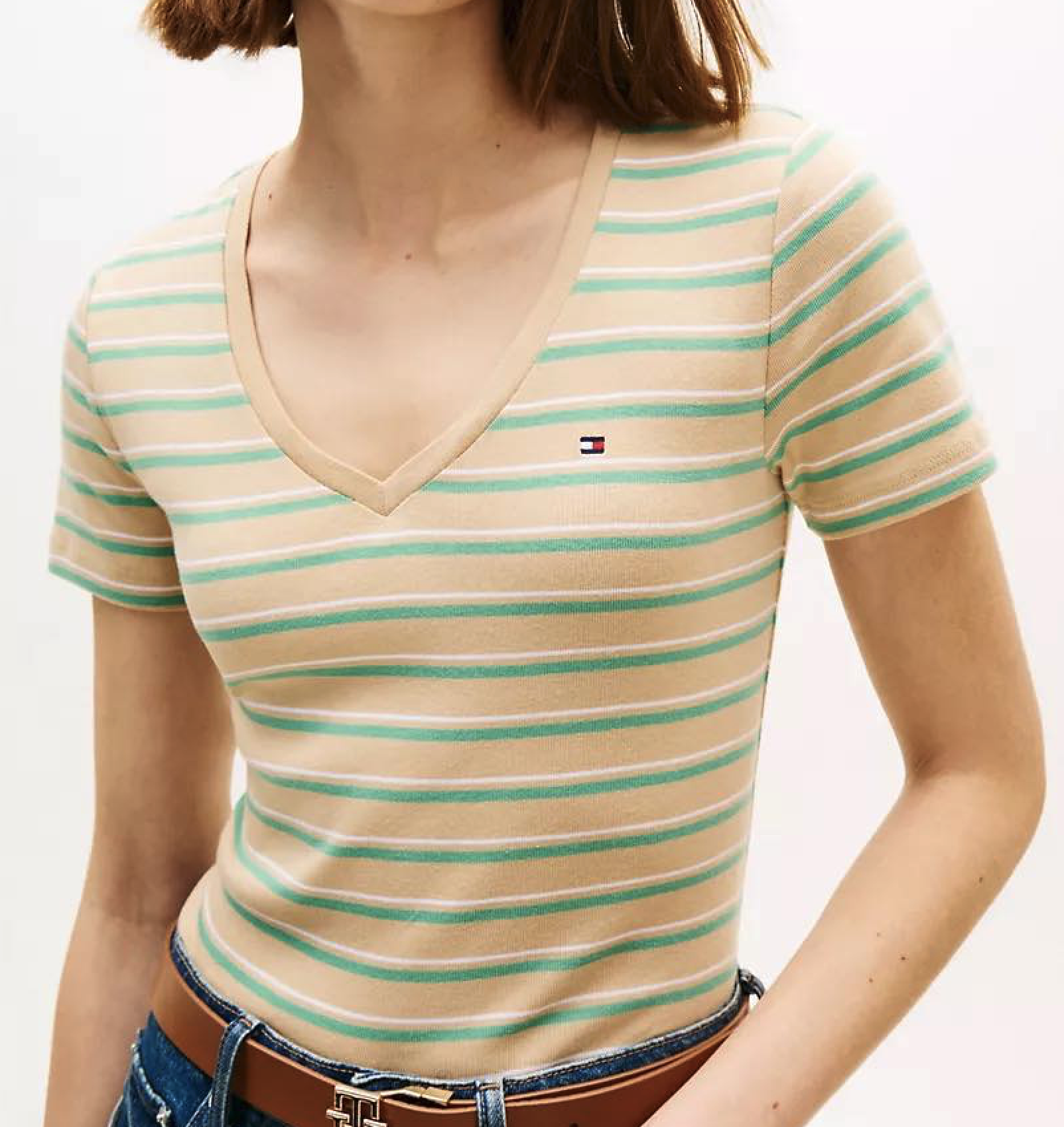 Tommy Hilfiger Stripe V-Neck Favorite T-Shirt