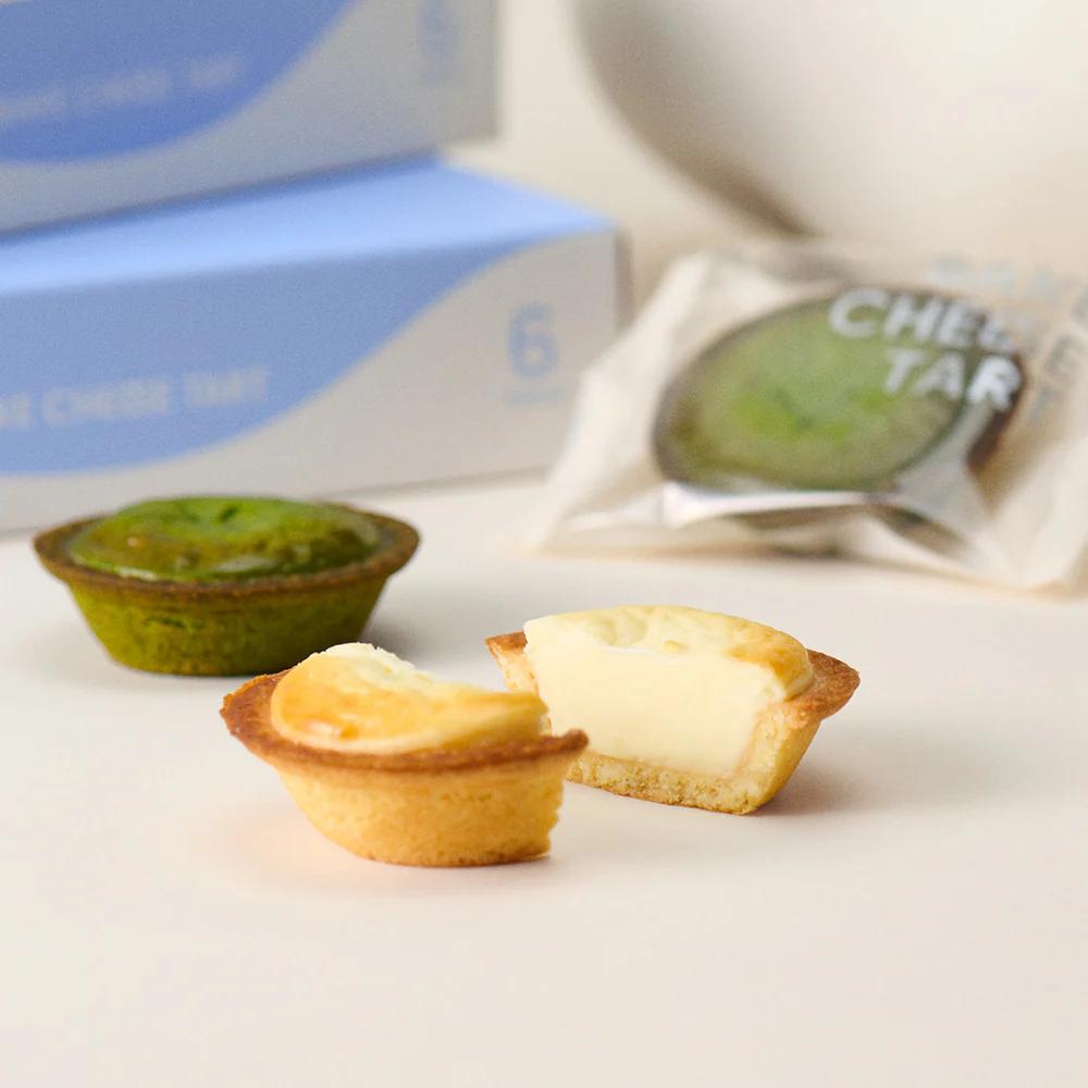 日本BAKE CHEESE TART  芝士蛋撻 〈原創芝士蛋撻3個・抹茶芝士蛋撻3個〉一盒6件