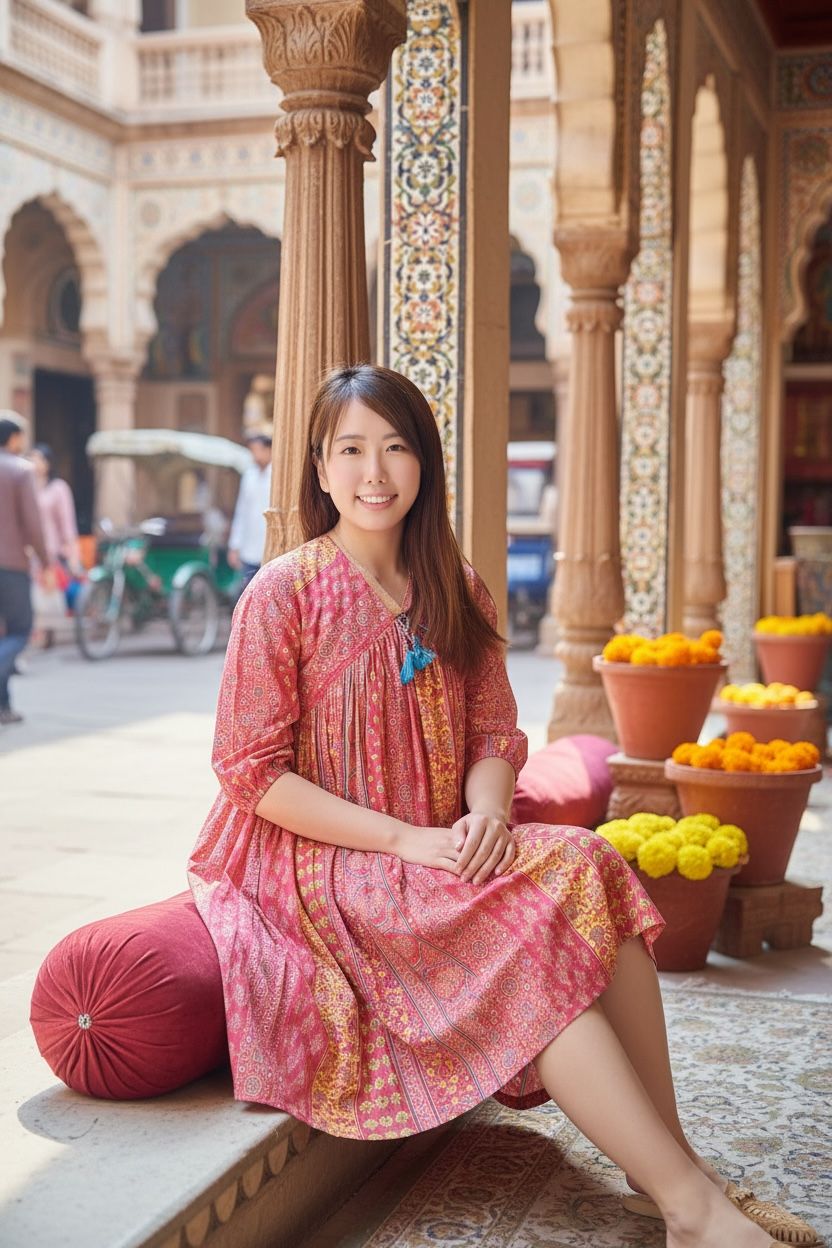 Peach Pink Straight line JP style Short OP 35" #641