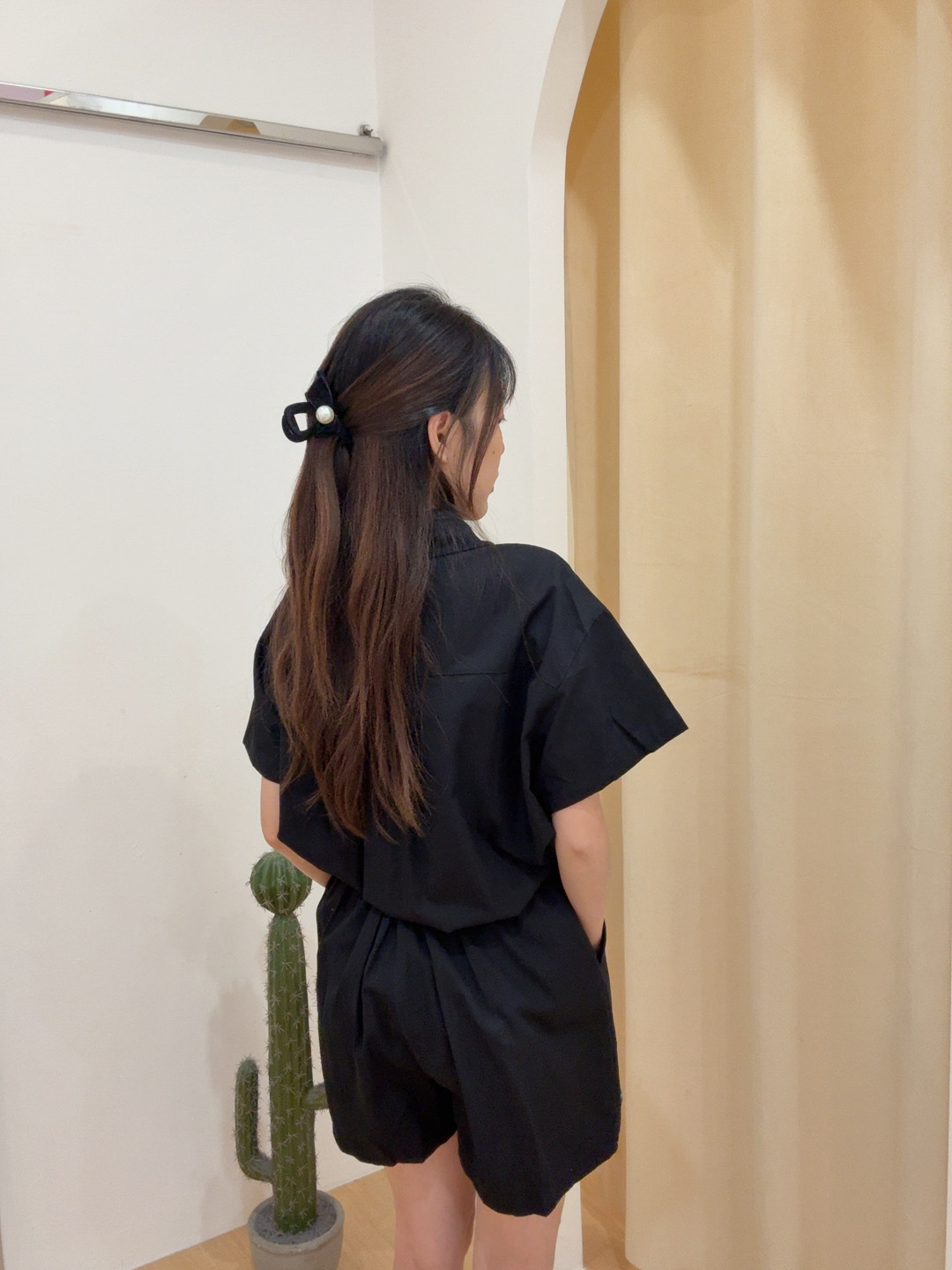 韩版休闲翻领短袖外套上衣+半身裤裙两件套 R2960