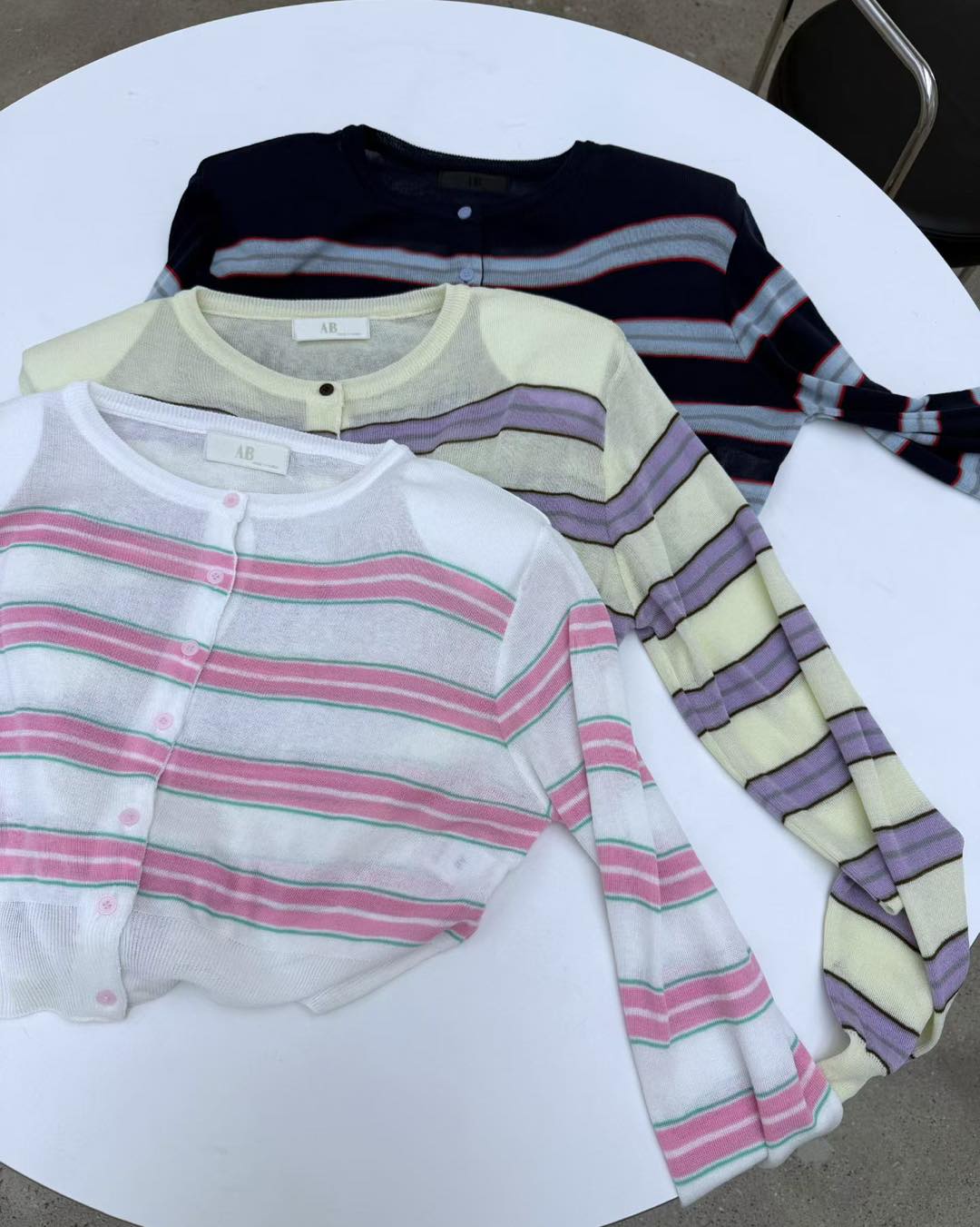 粗間短裝薄針織外套