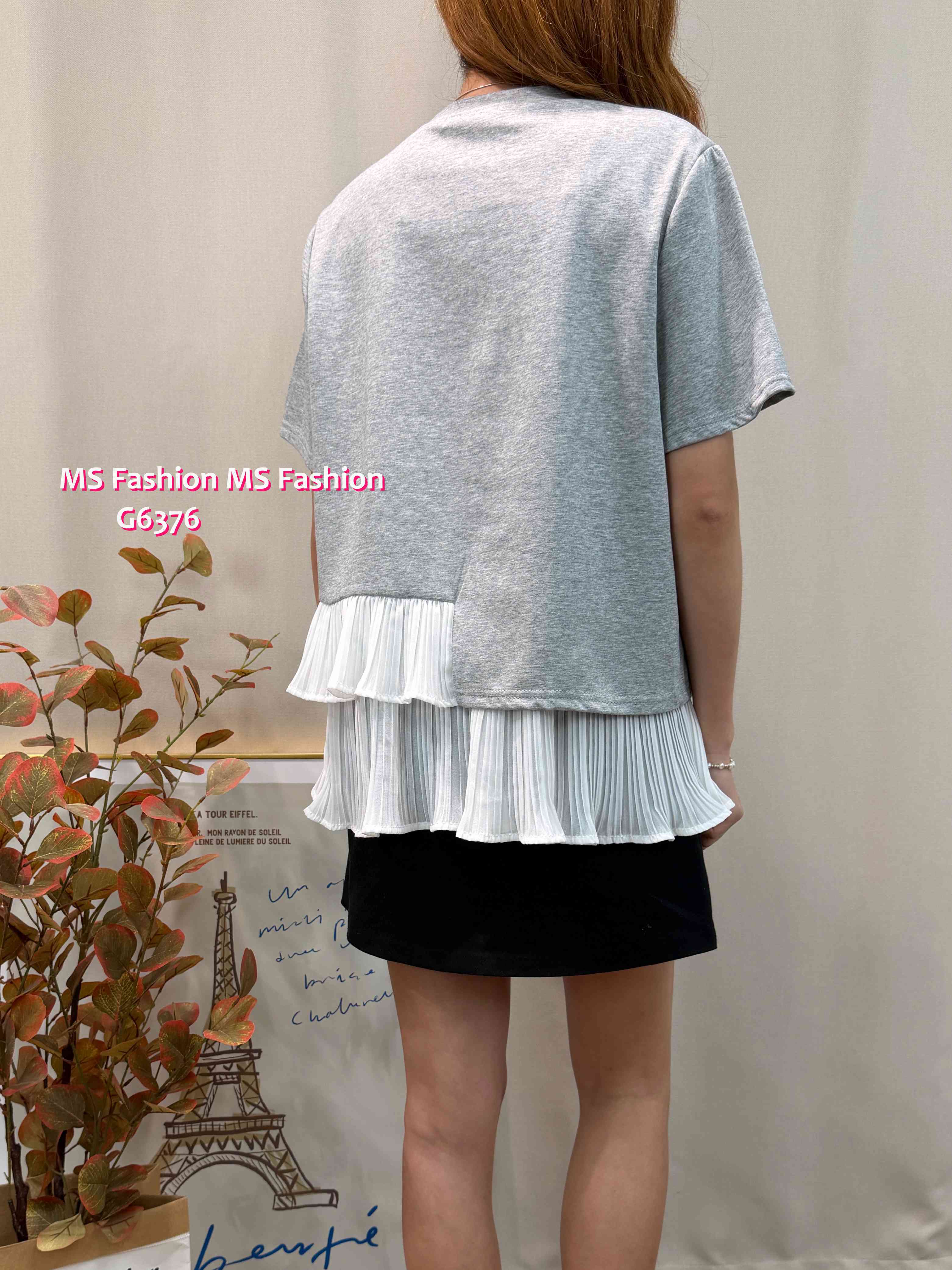 G6376 ruffle腳拼布top