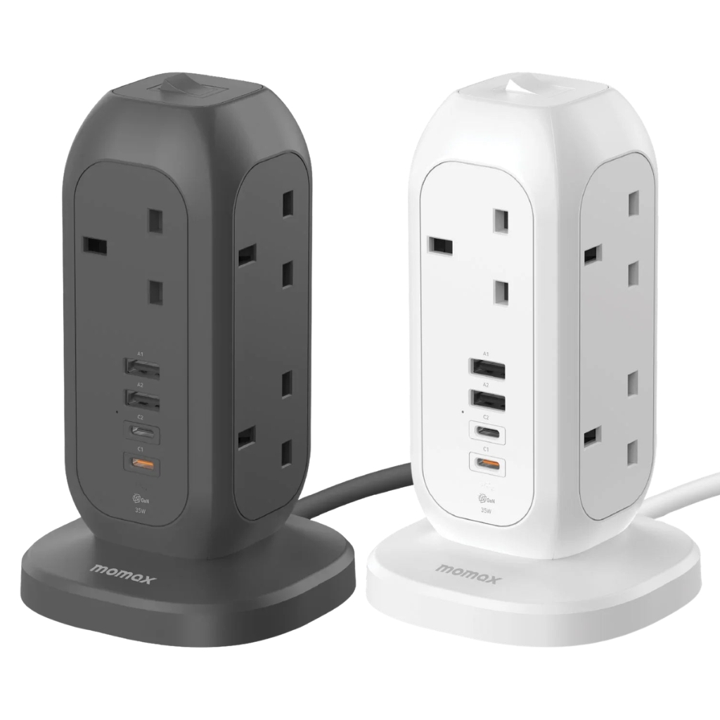MOMAX 1‑Plug PD35W 7位拖板 US18A｜PD 快充・7 插位・過載保護・家居/辦公必備拖板｜香港行貨