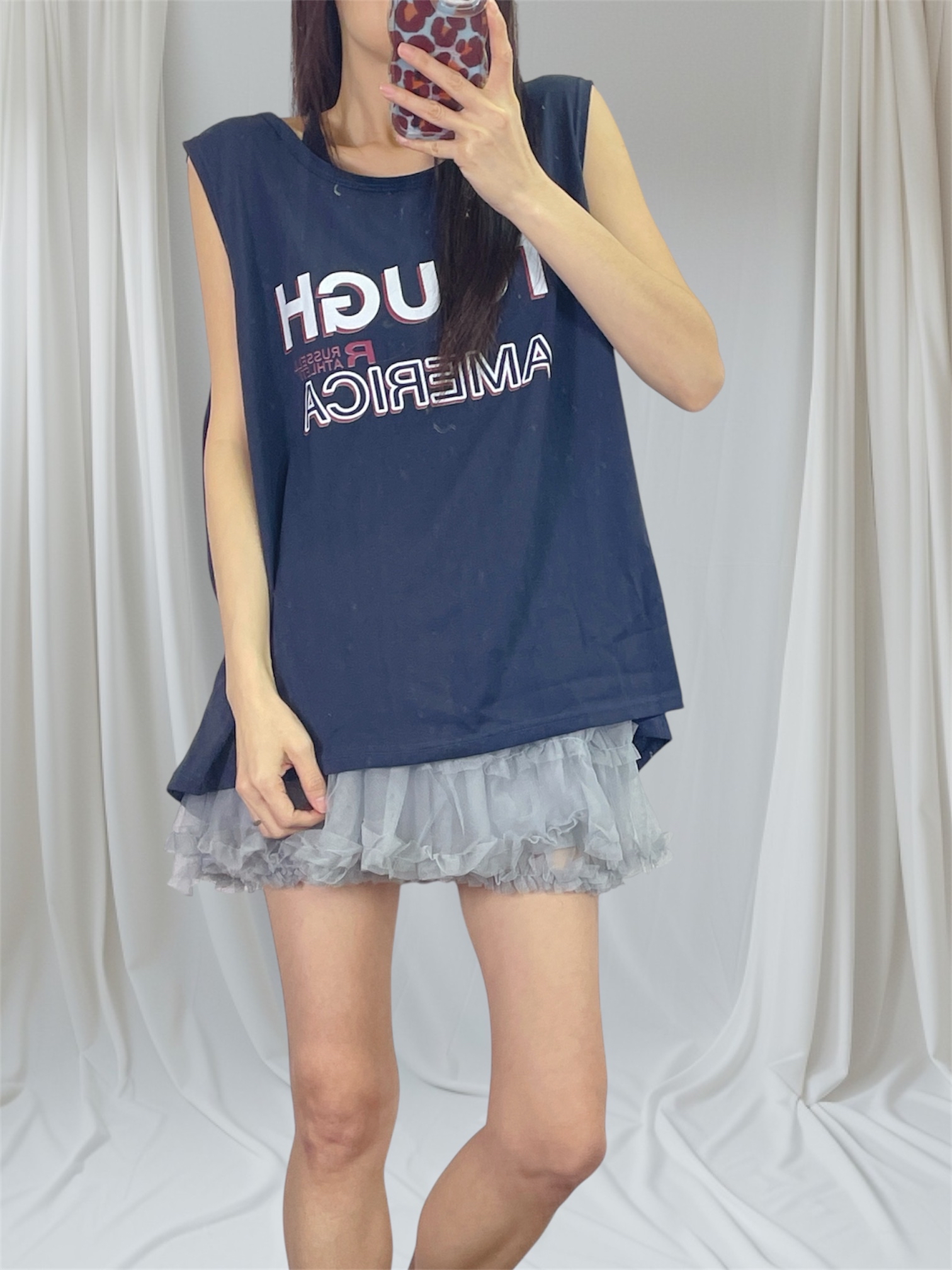 K5557 棉料印字鬆身背心