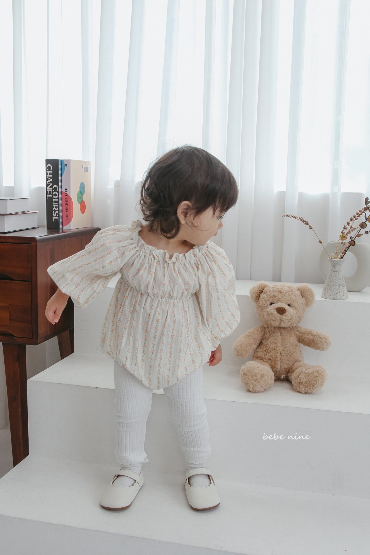 🌸預訂 韓國直送🌸🇰🇷Bebenine兩色碎花條紋寬鬆長袖包屁衣